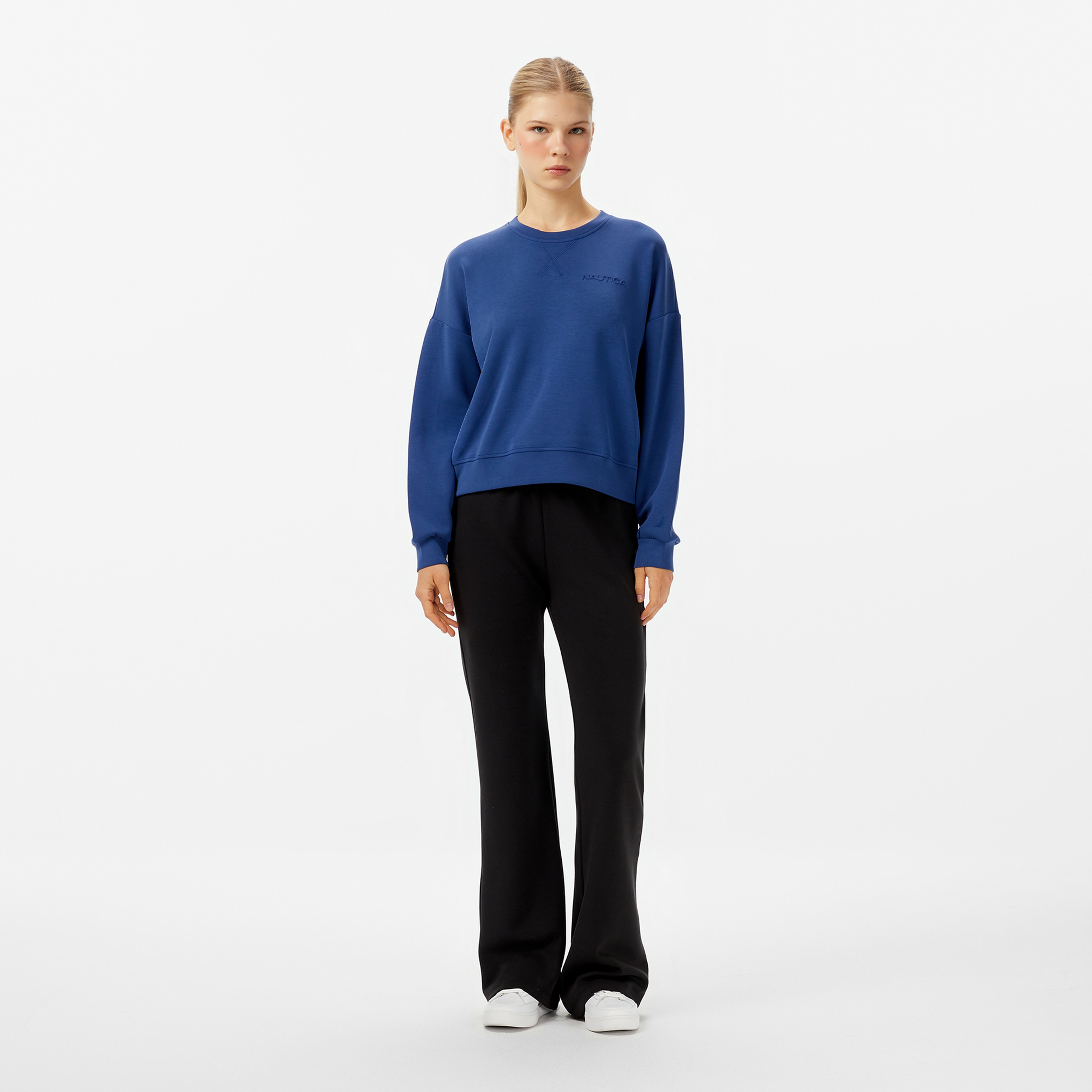 Nautica Kadın Mavi Regular Fit Sweatshirt