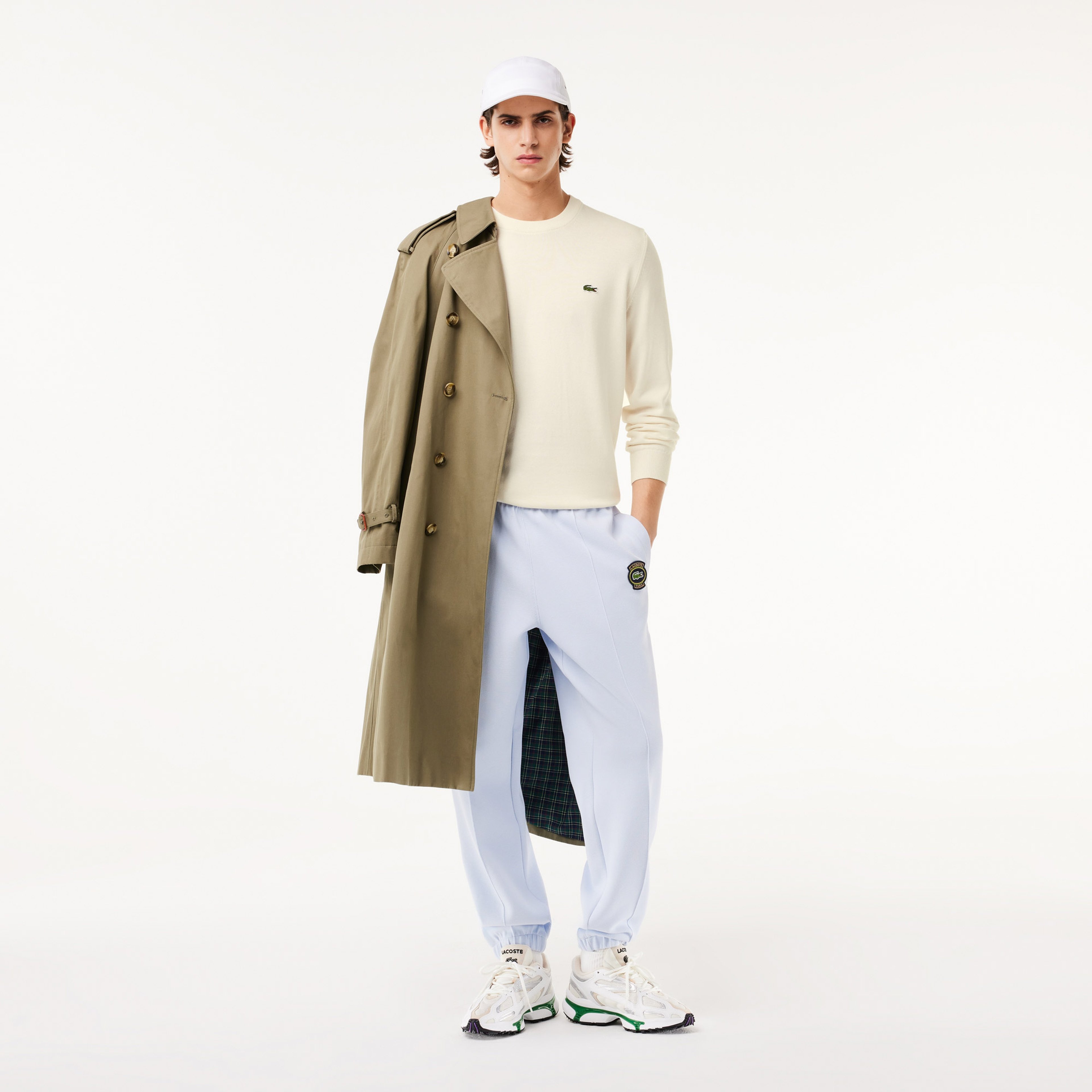 Erkek Regular Fit Bisiklet Yaka Beyaz Kazak