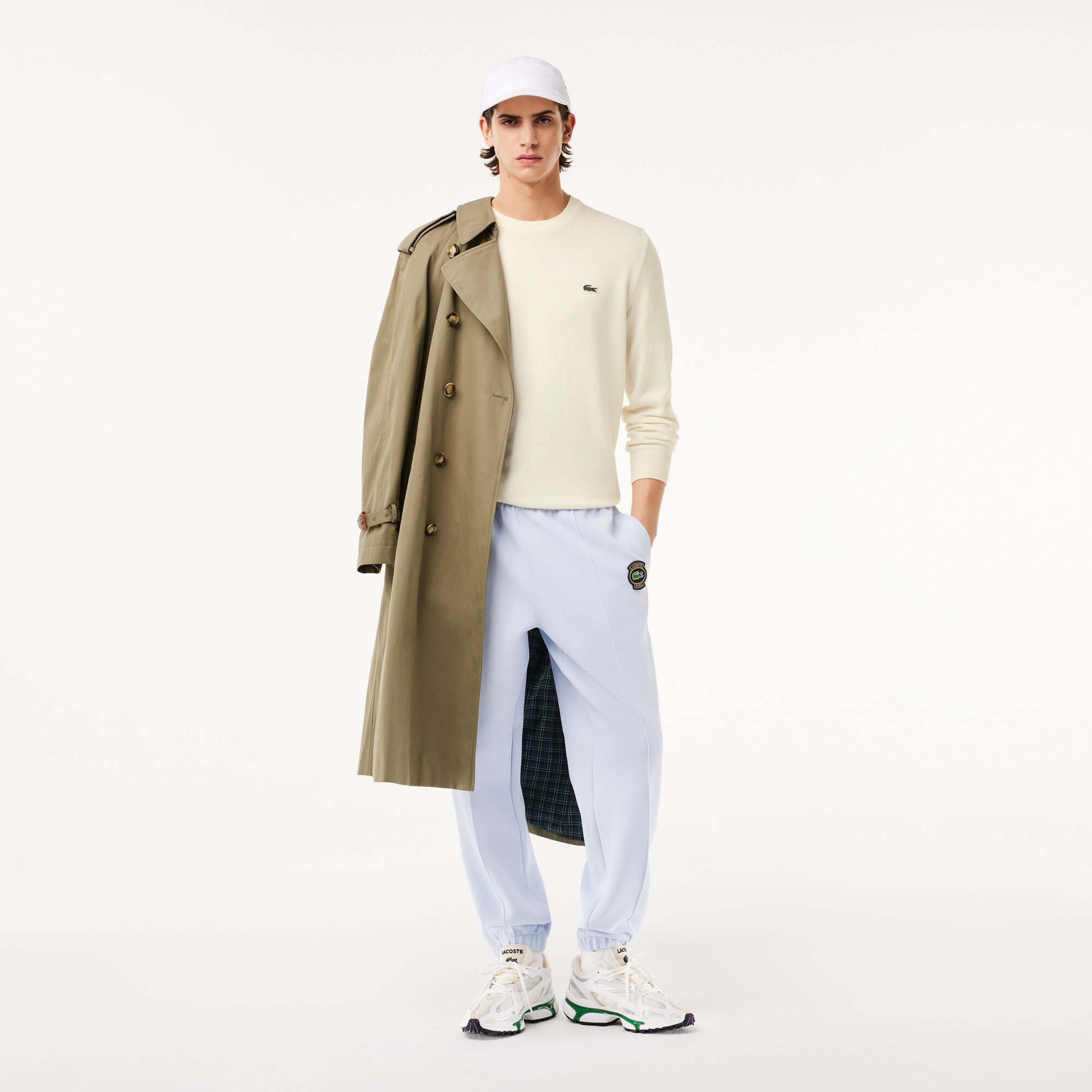 Erkek Regular Fit Bisiklet Yaka Beyaz Kazak