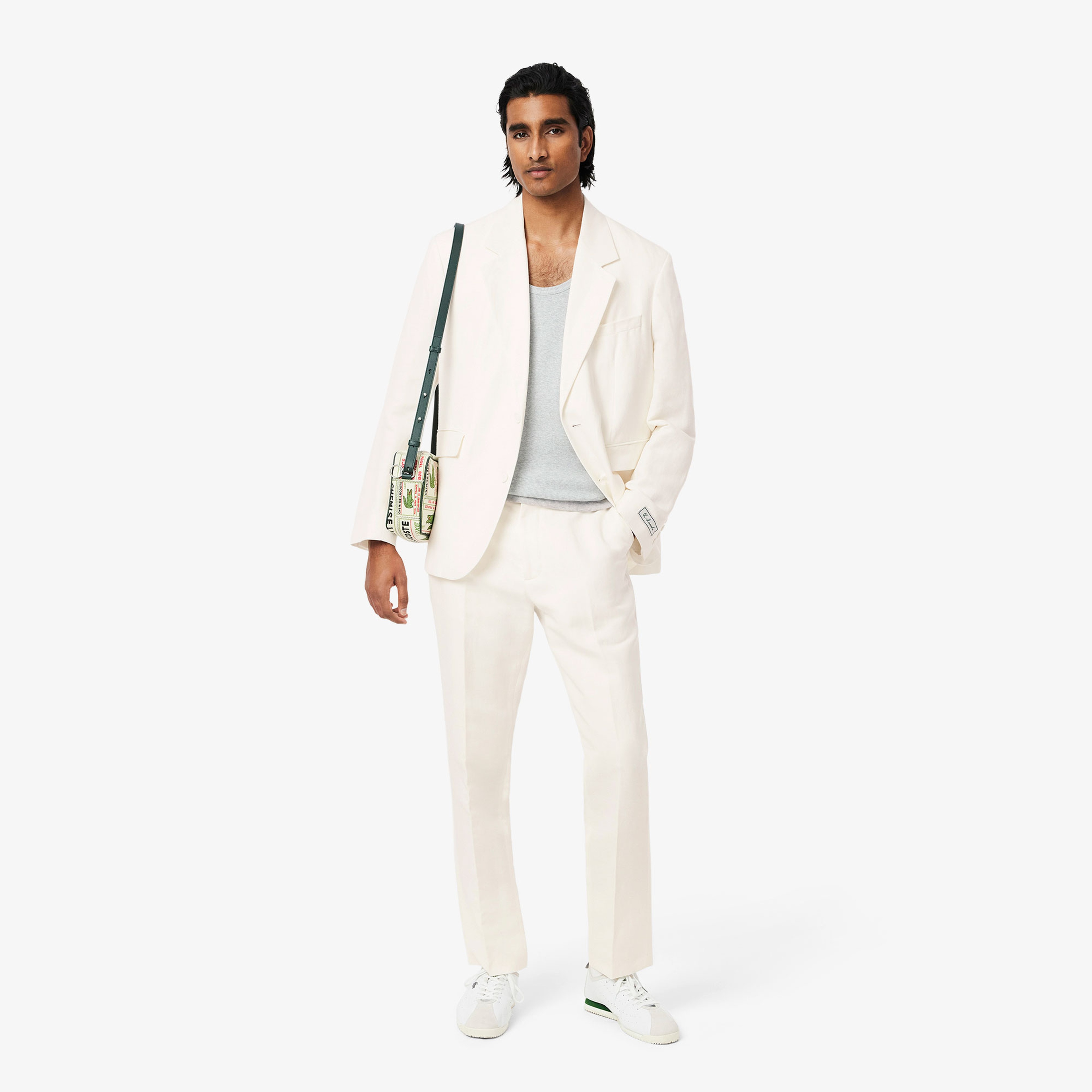 Erkek Regular Fit Keten Beyaz Pantolon