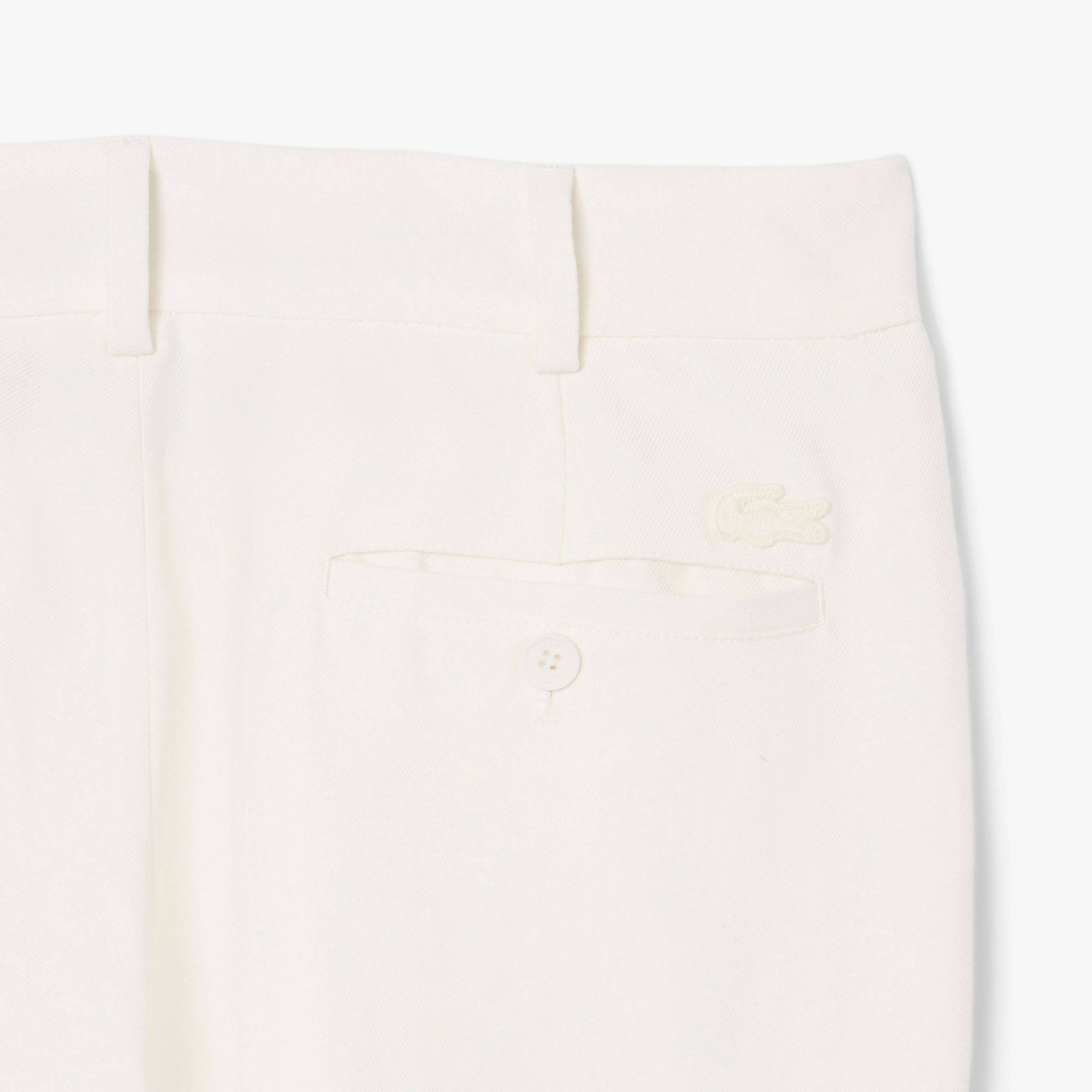 Erkek Regular Fit Keten Beyaz Pantolon