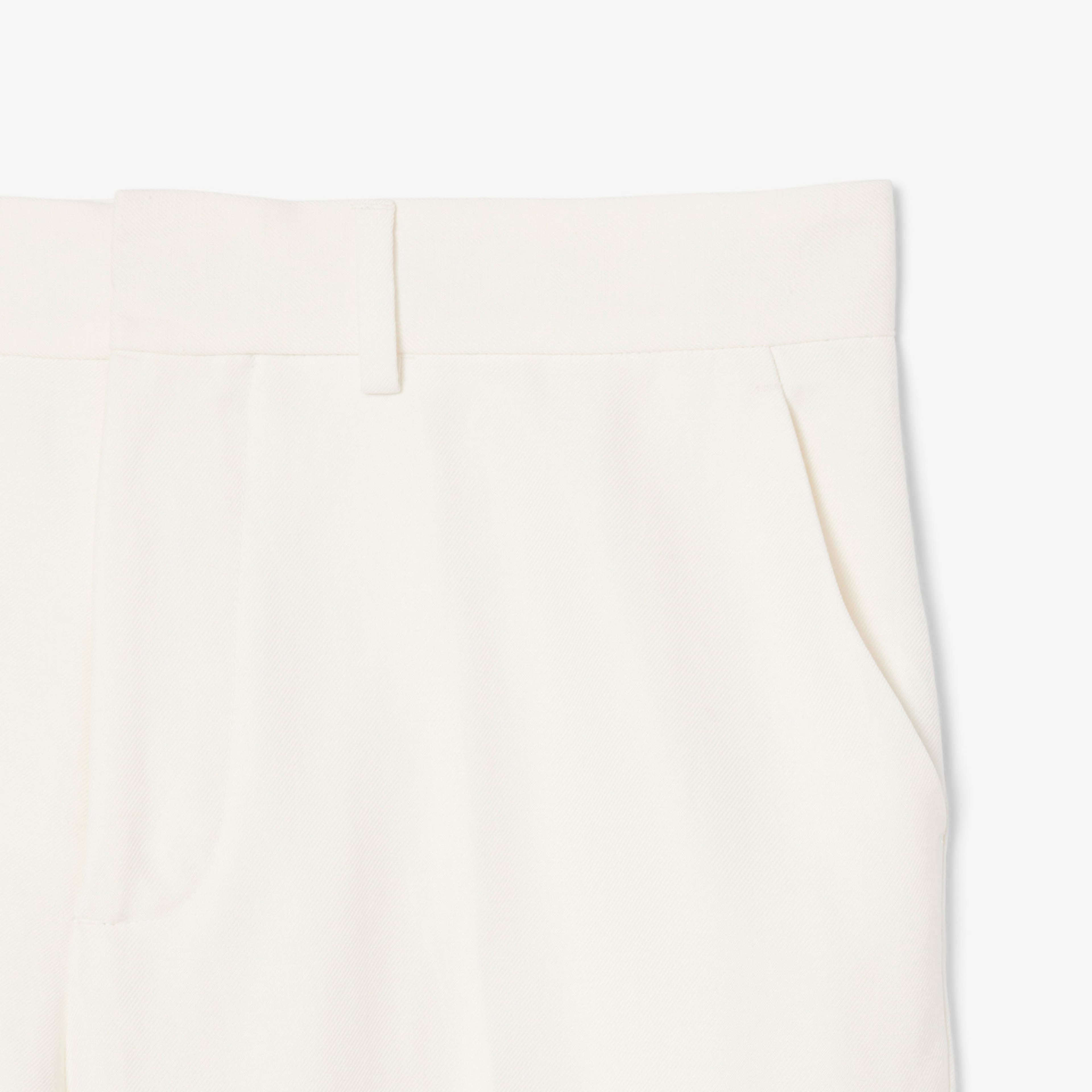 Erkek Regular Fit Keten Beyaz Pantolon