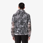 Erkek Kapüşonlu Baskılı Siyah Ceket