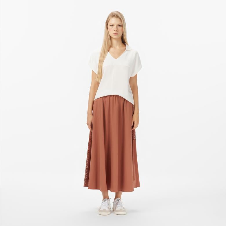 Kadın Flare Fit Kahverengi Etek