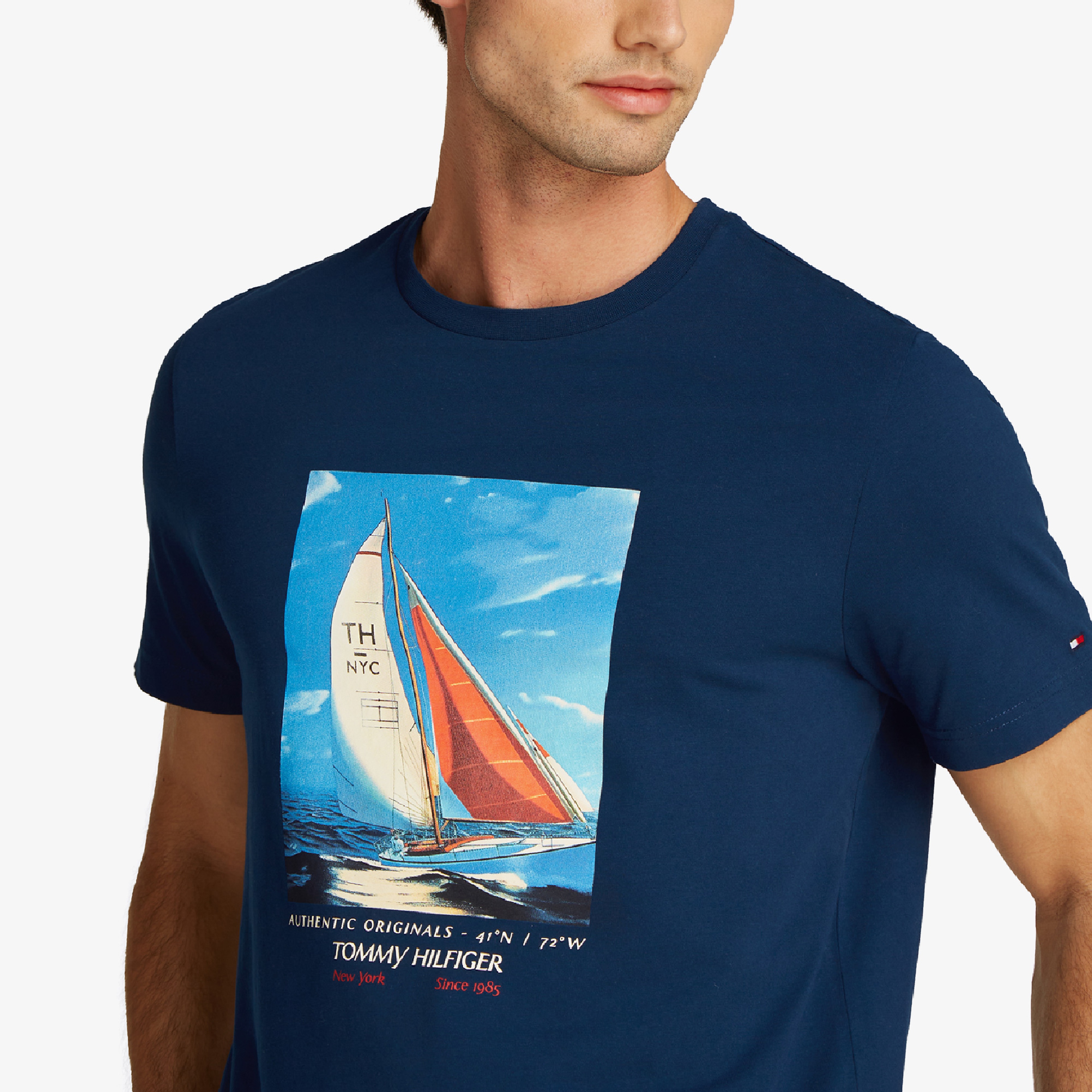 Tommy Hilfiger Erkek Mavi T-Shirt