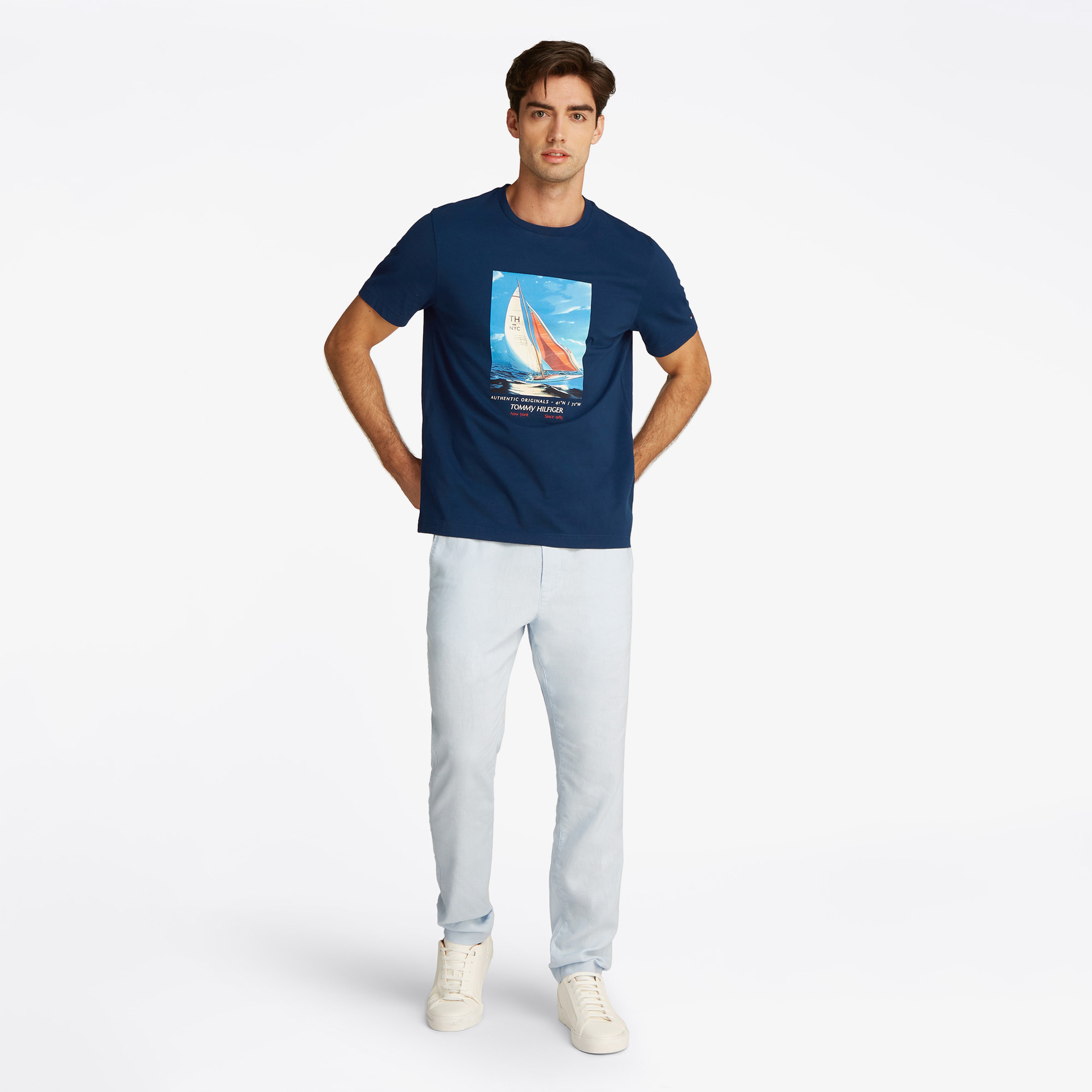 Tommy Hilfiger Erkek Mavi T-Shirt