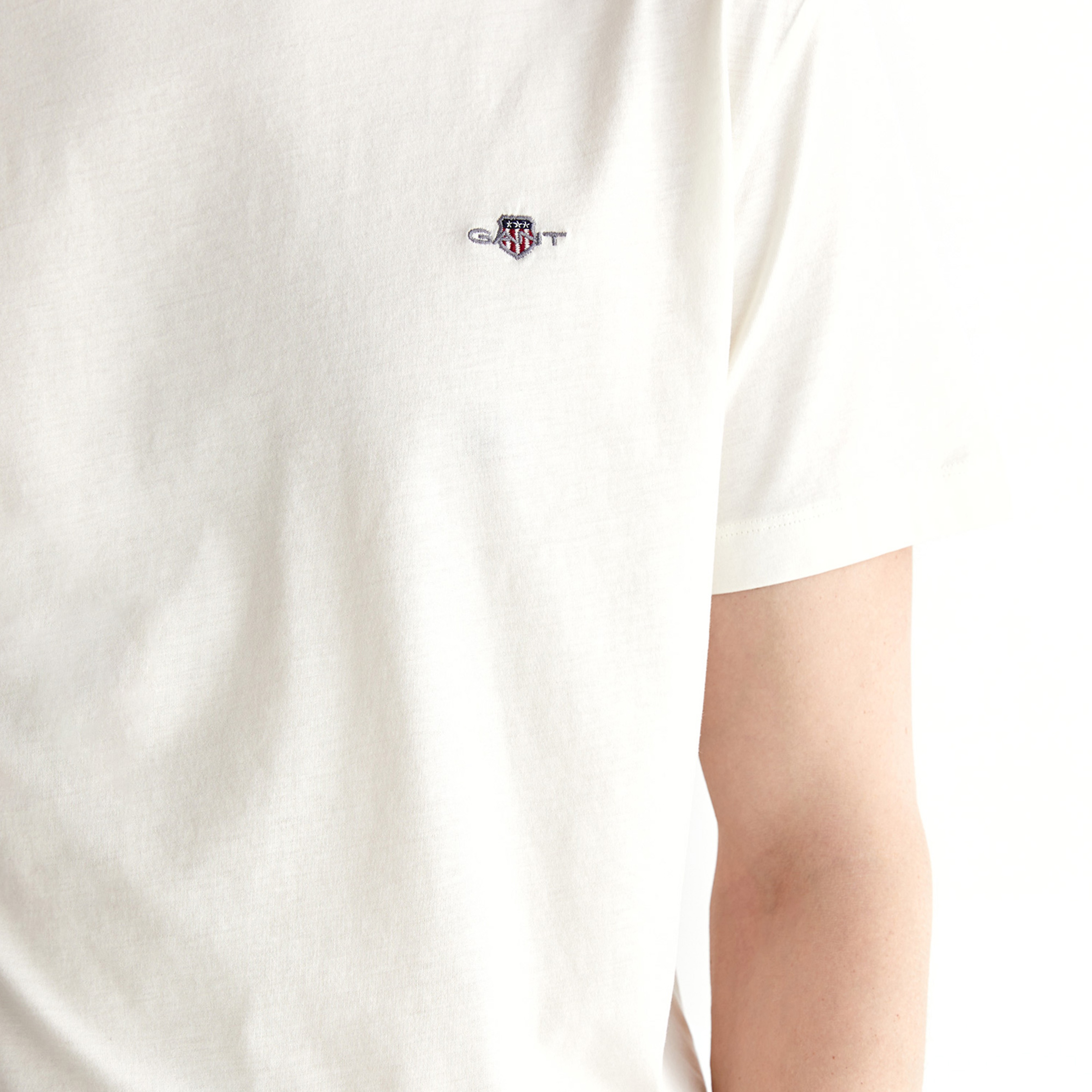 GANT Erkek Krem Regular Fit Bisiklet Yaka T-Shirt