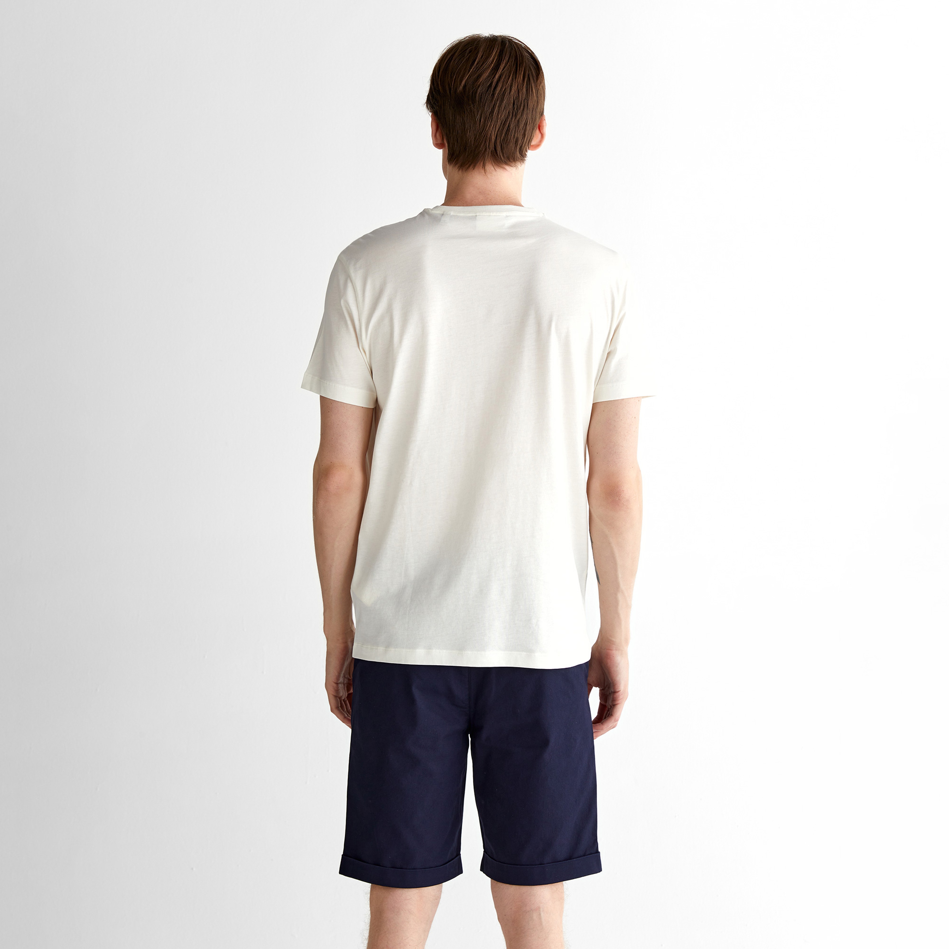 GANT Erkek Krem Regular Fit Bisiklet Yaka T-Shirt