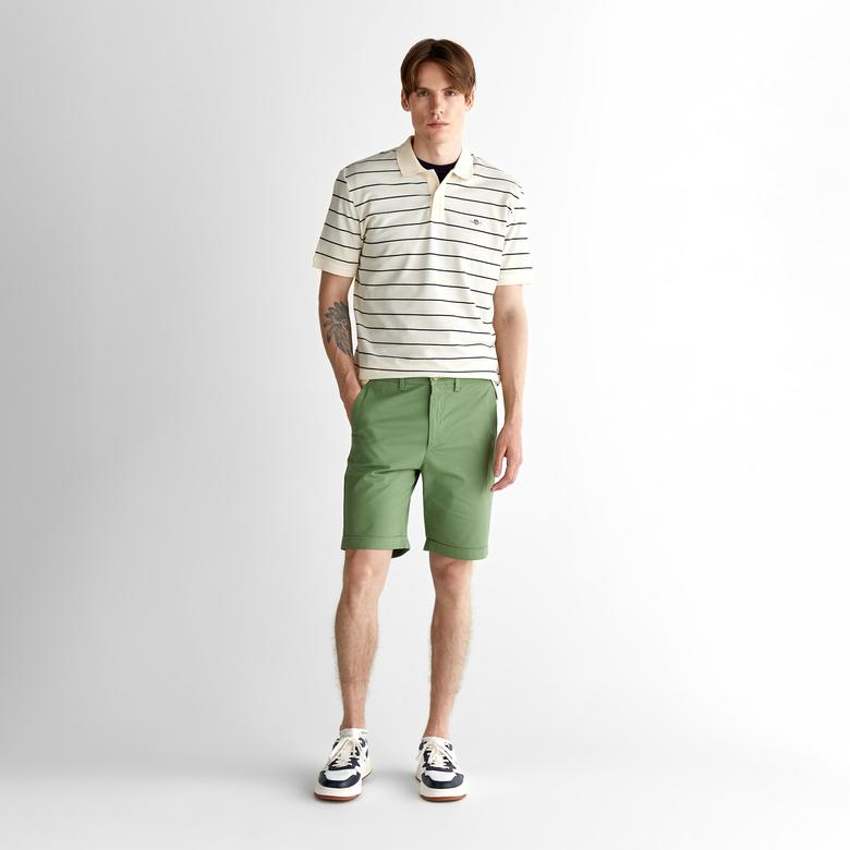 GANT Erkek Krem Regular Fit Çizgili Polo