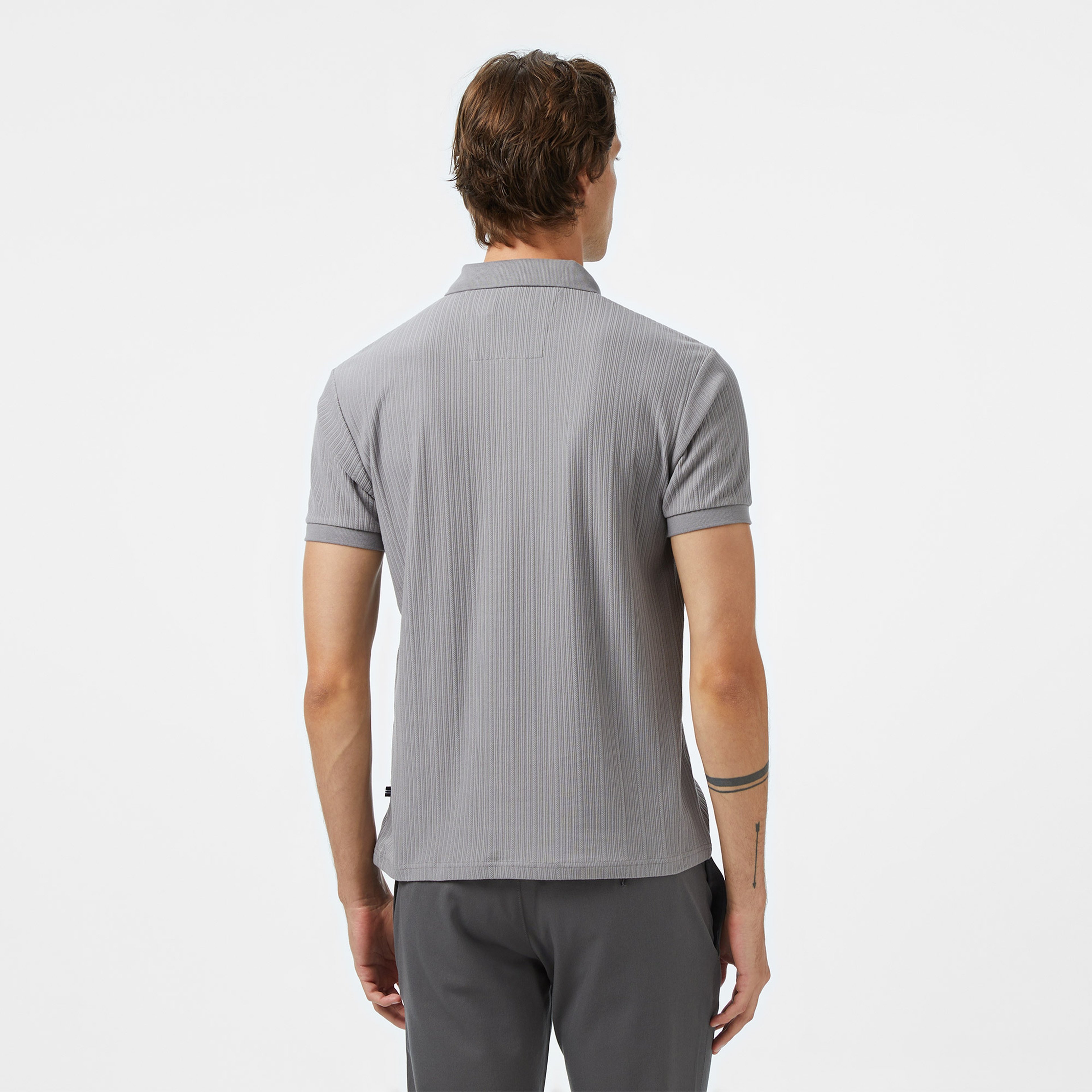 Nautica Erkek Gri Regular Fit Polo Yaka T-Shirt