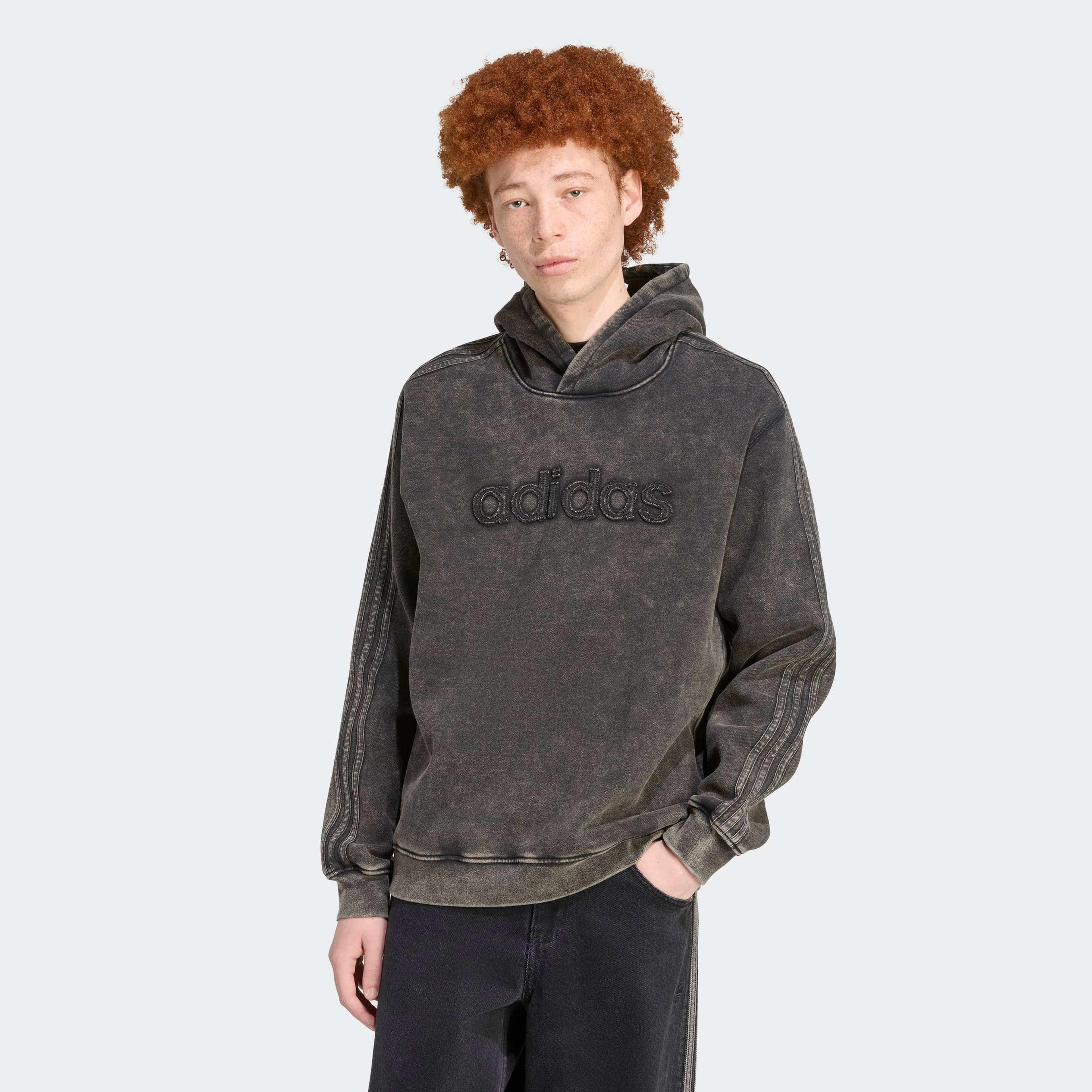 adidas sh Hoodıe Erkek Gri Sweatshirt