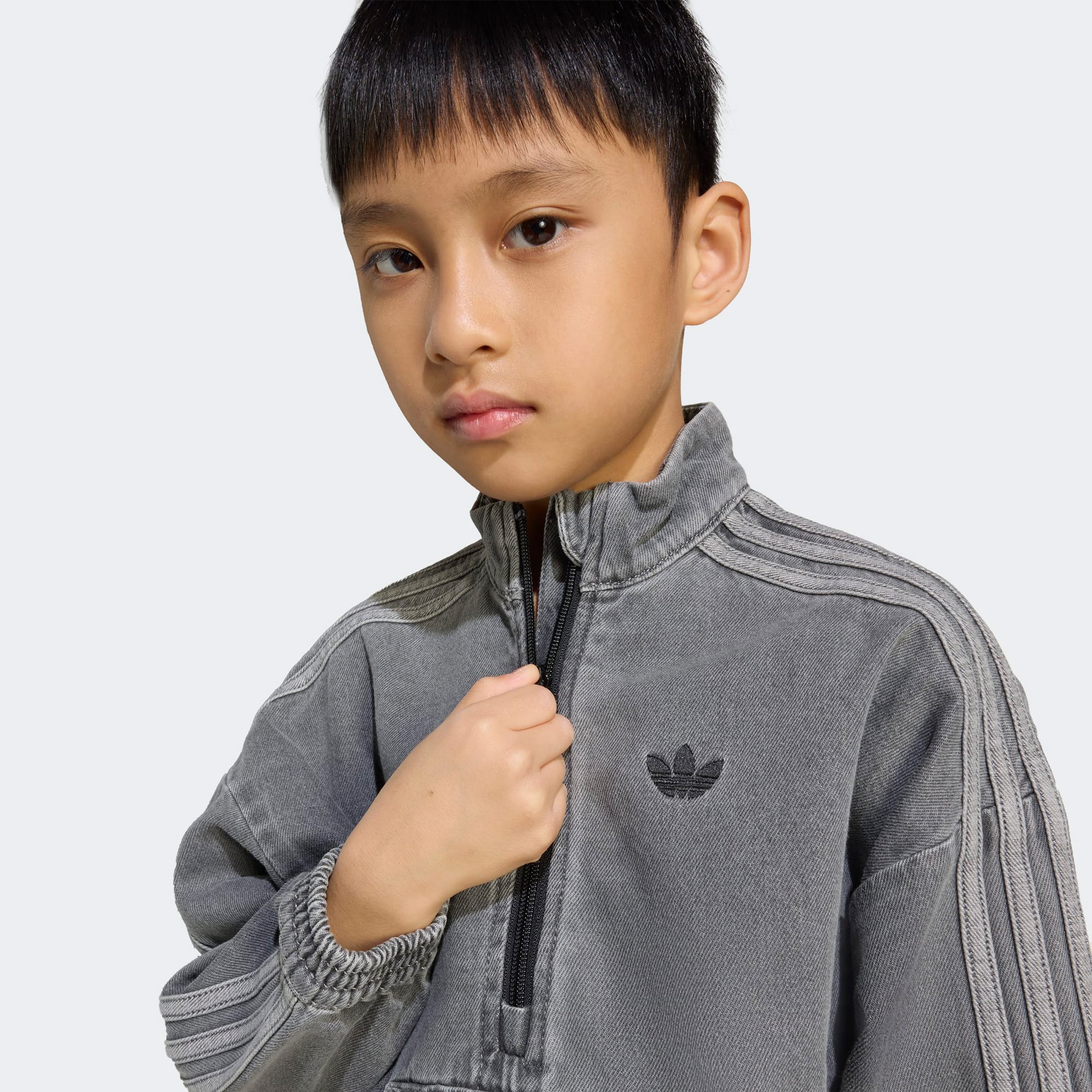 adidas Denim Crew Set Çocuk Gri Eşofman Takımı