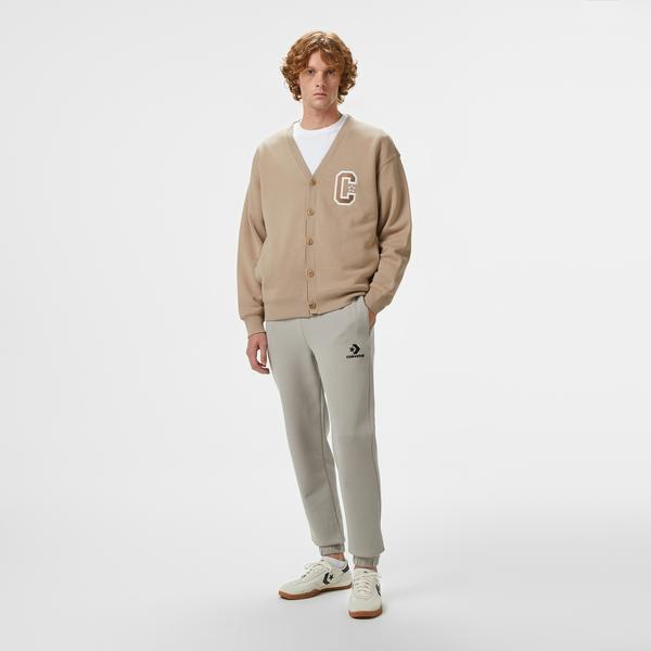 Converse Star Chevron Baskılı Erkek Oversize Fit Gri Eşofman Altı