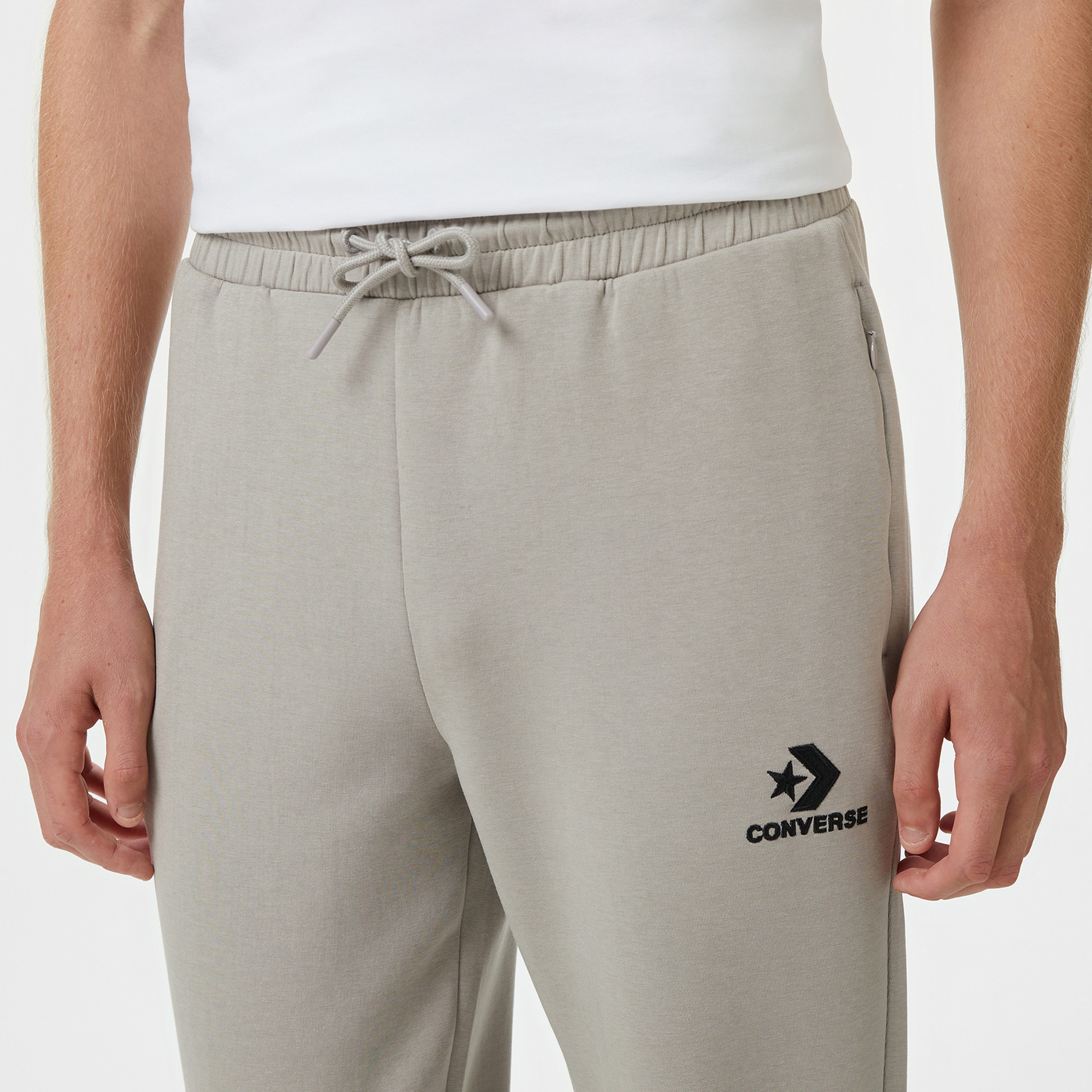 Converse Star Chevron Baskılı Erkek Oversize Fit Gri Eşofman Altı