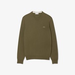 Erkek Regular Fit Bisiklet Yaka Organik Pamuk Haki Kazak