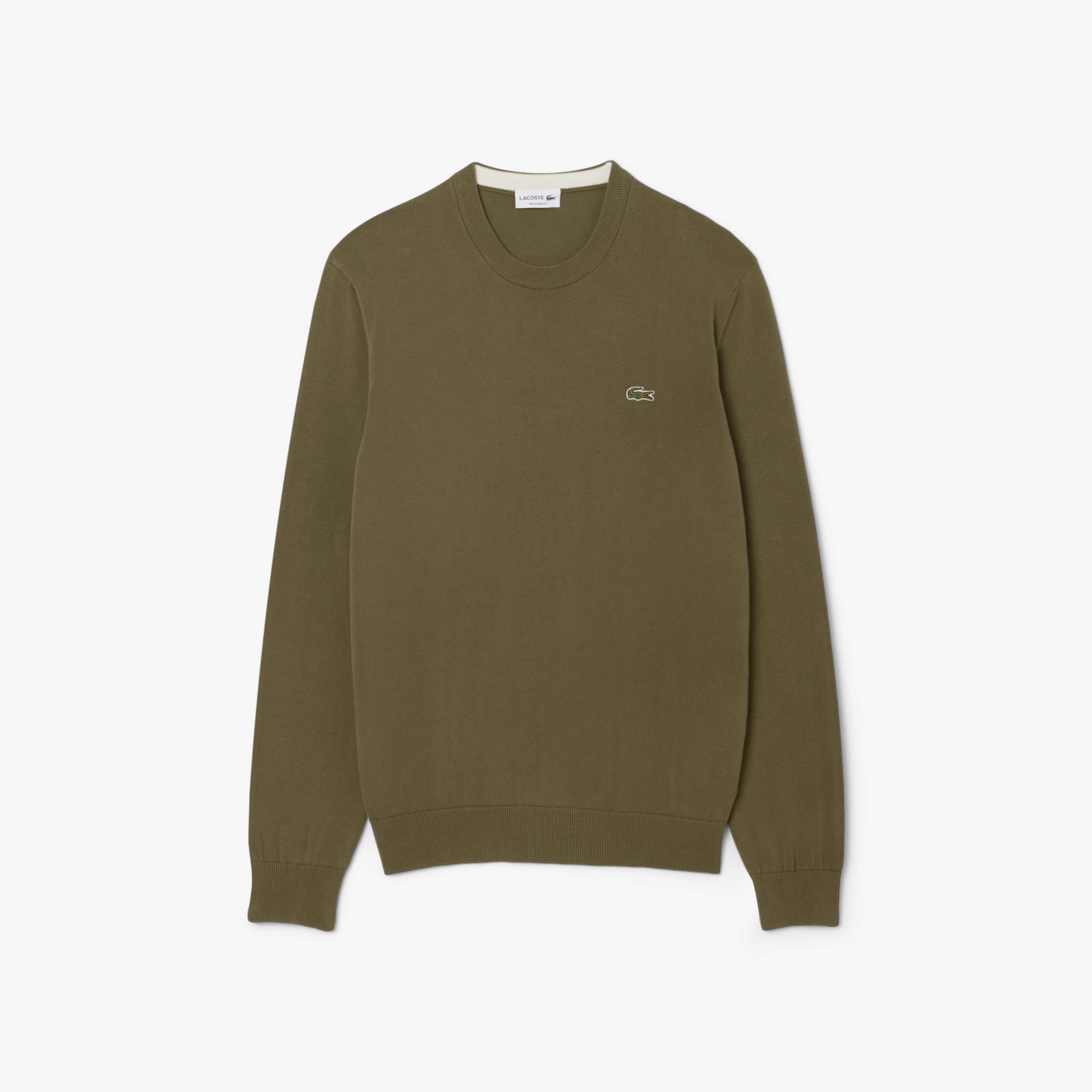 Erkek Regular Fit Bisiklet Yaka Organik Pamuk Haki Kazak