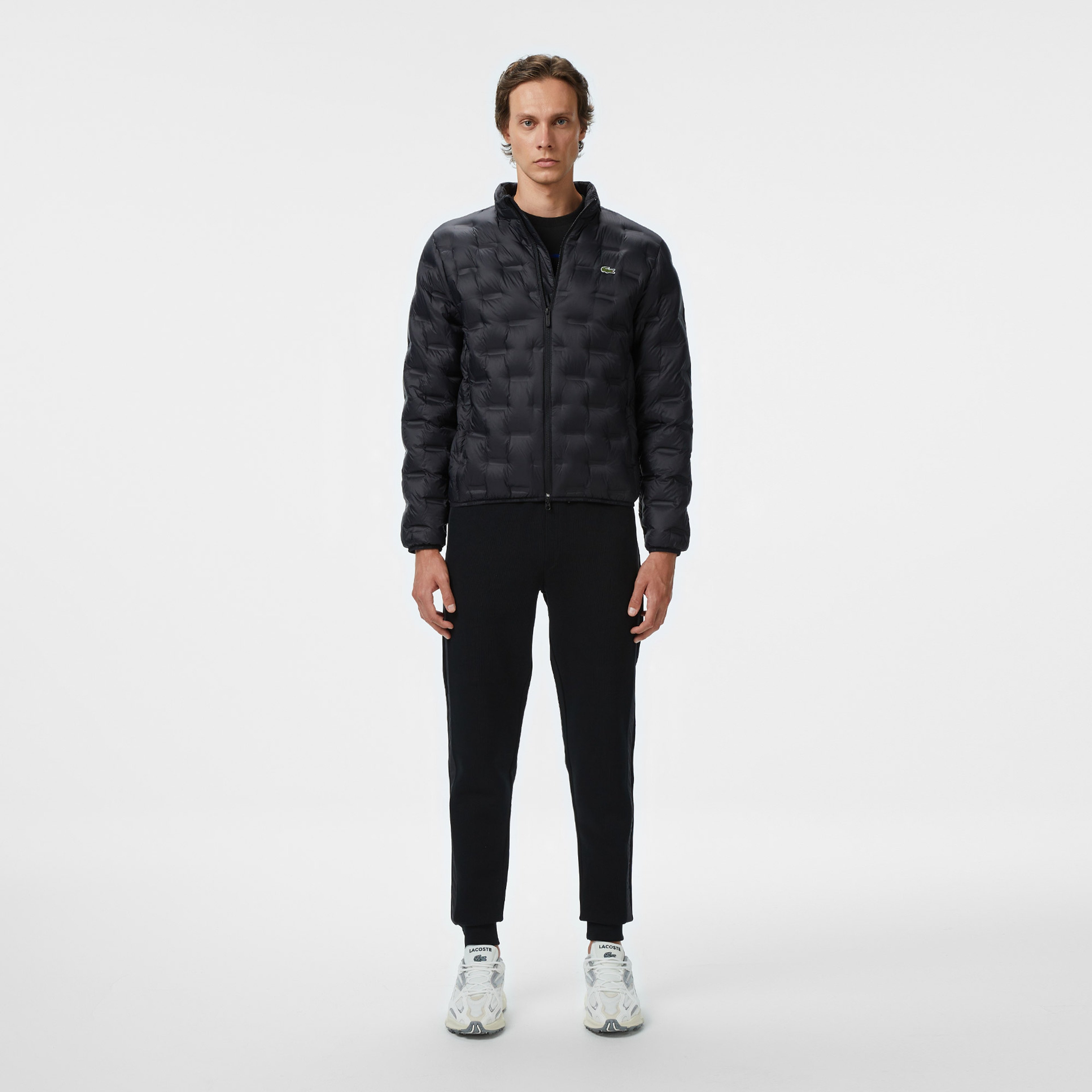 Erkek Kapüşonlu Kapitone Siyah Mont