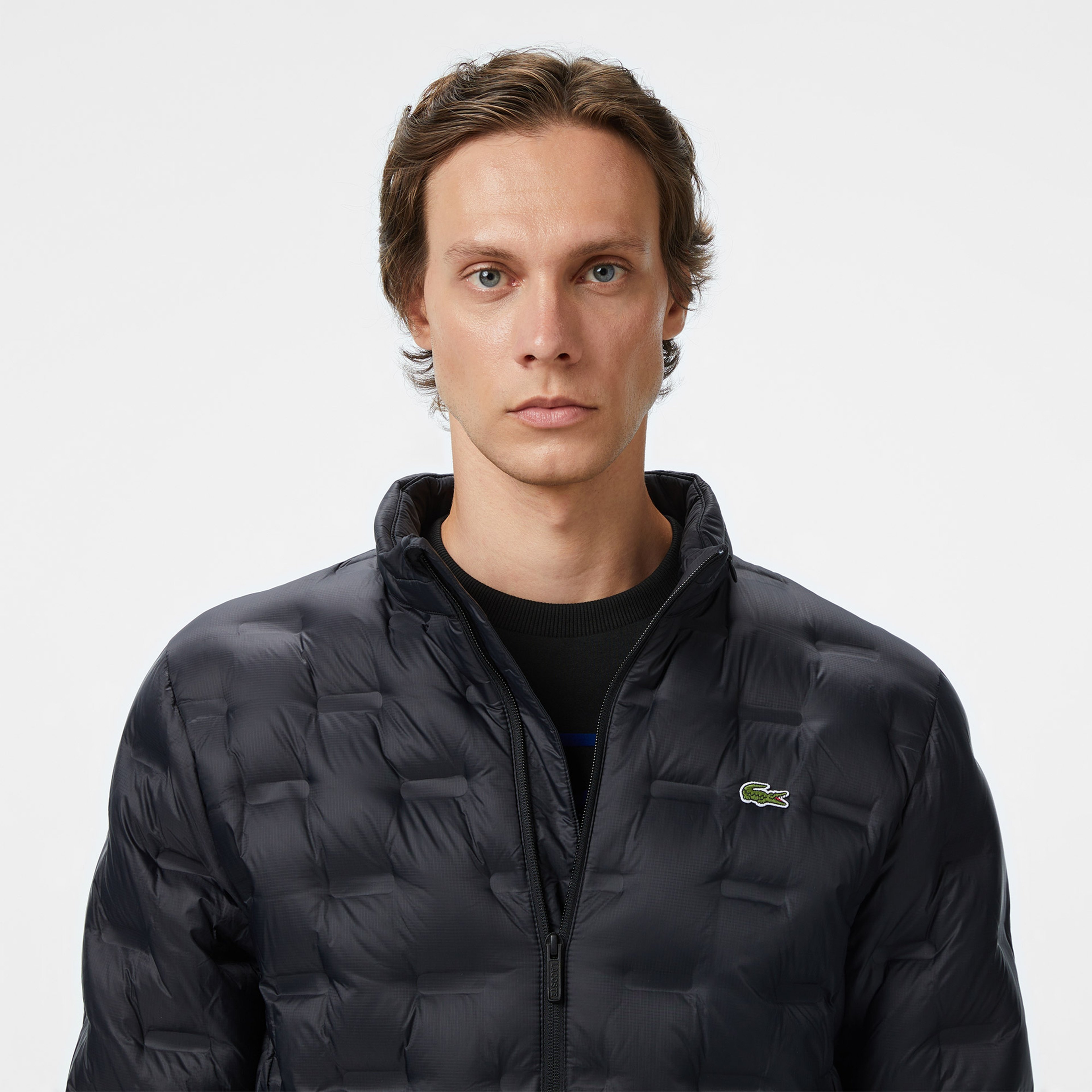 Erkek Kapüşonlu Kapitone Siyah Mont