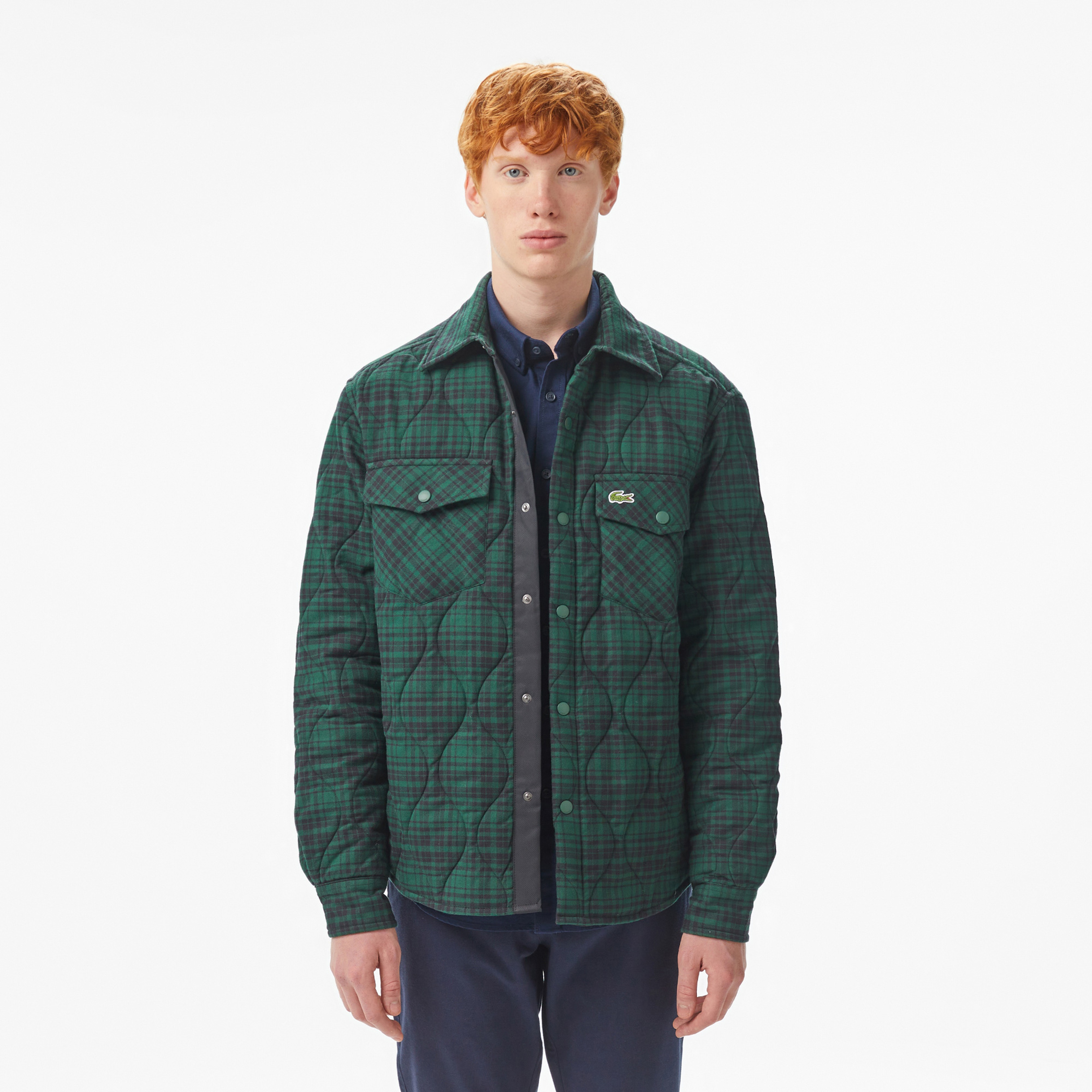 Erkek Relaxed Fit Kareli Yeşil Dış Gömlek