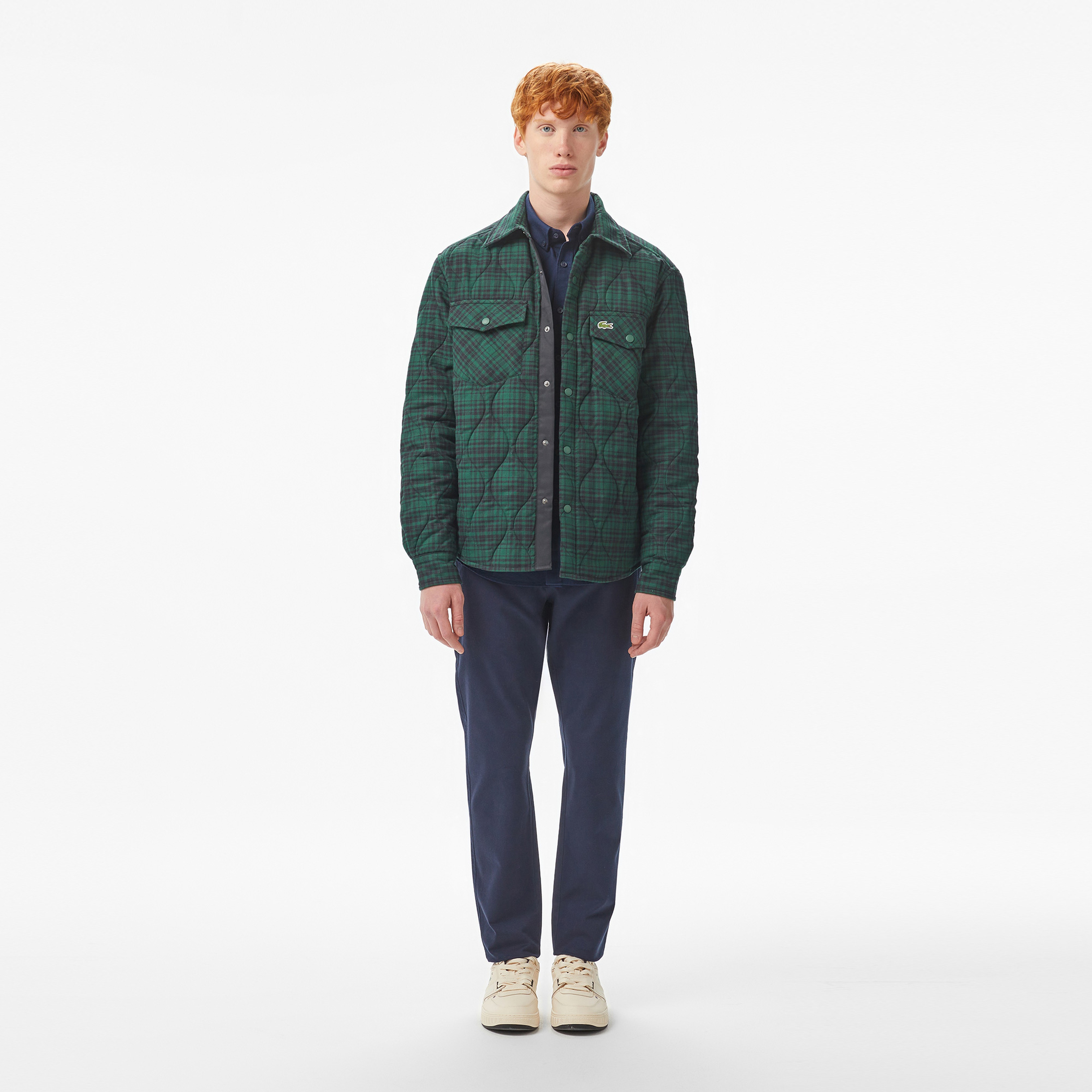 Erkek Relaxed Fit Kareli Yeşil Dış Gömlek