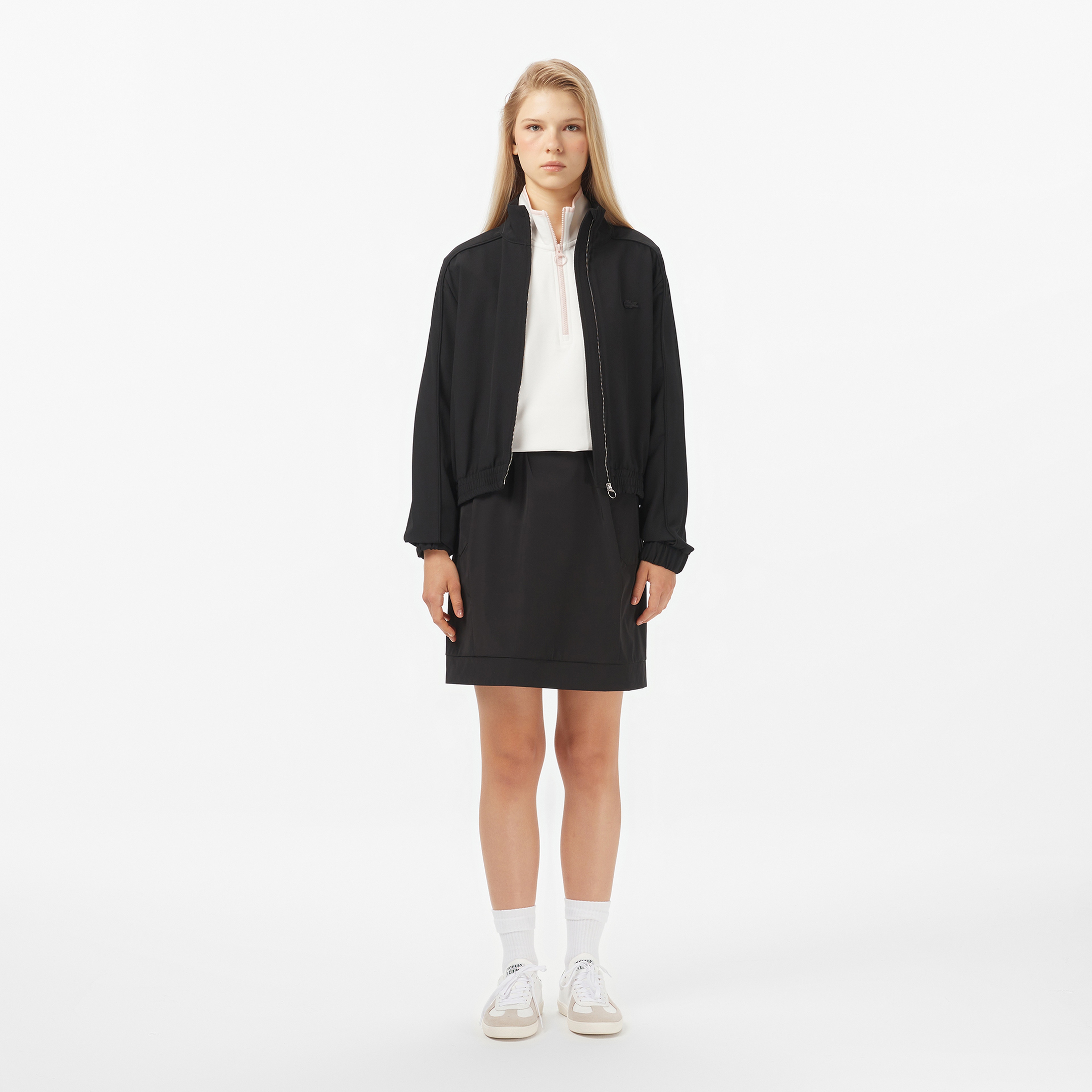 Kadın Regular Fit Fermuarlı Siyah Dış Gömlek