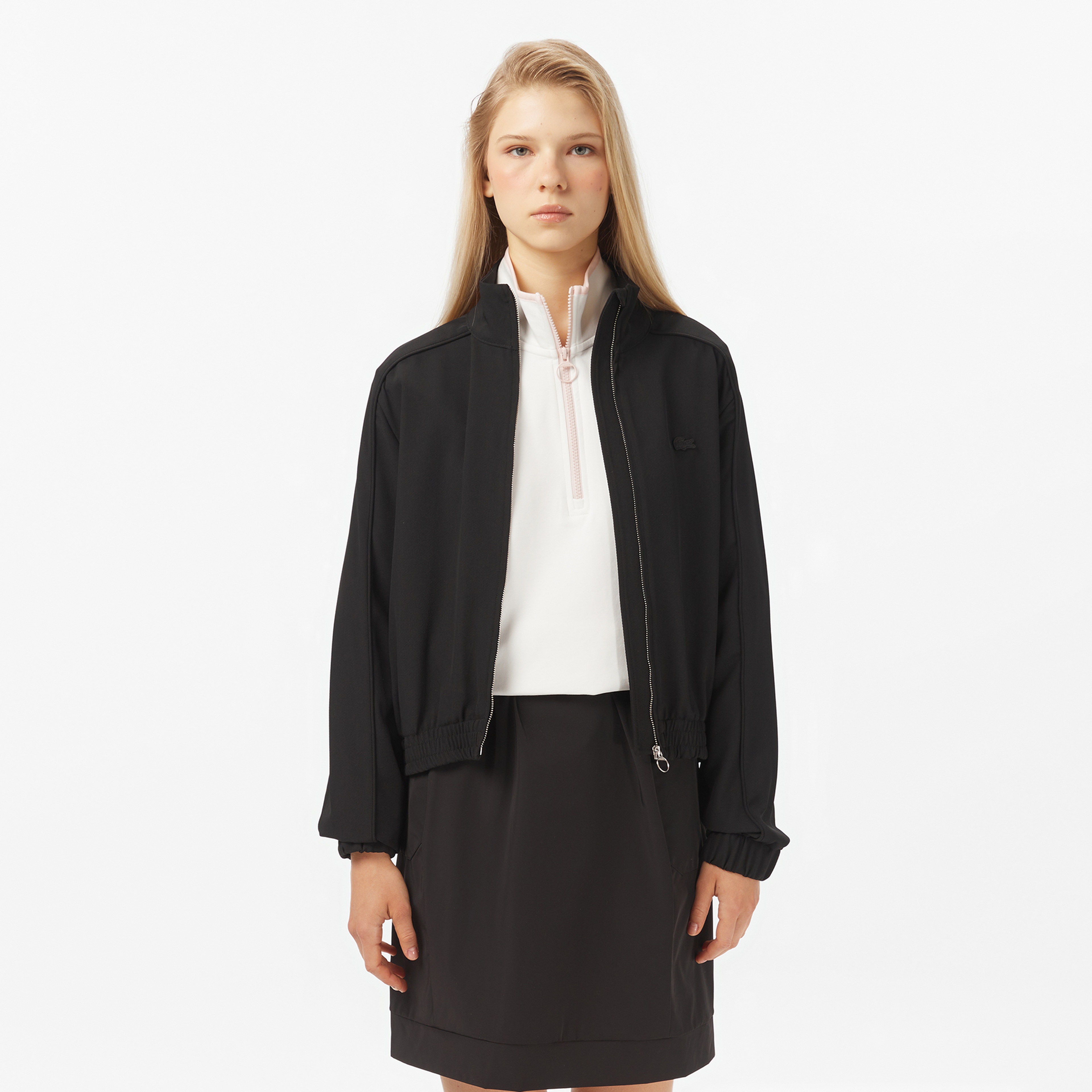 Kadın Regular Fit Fermuarlı Siyah Dış Gömlek