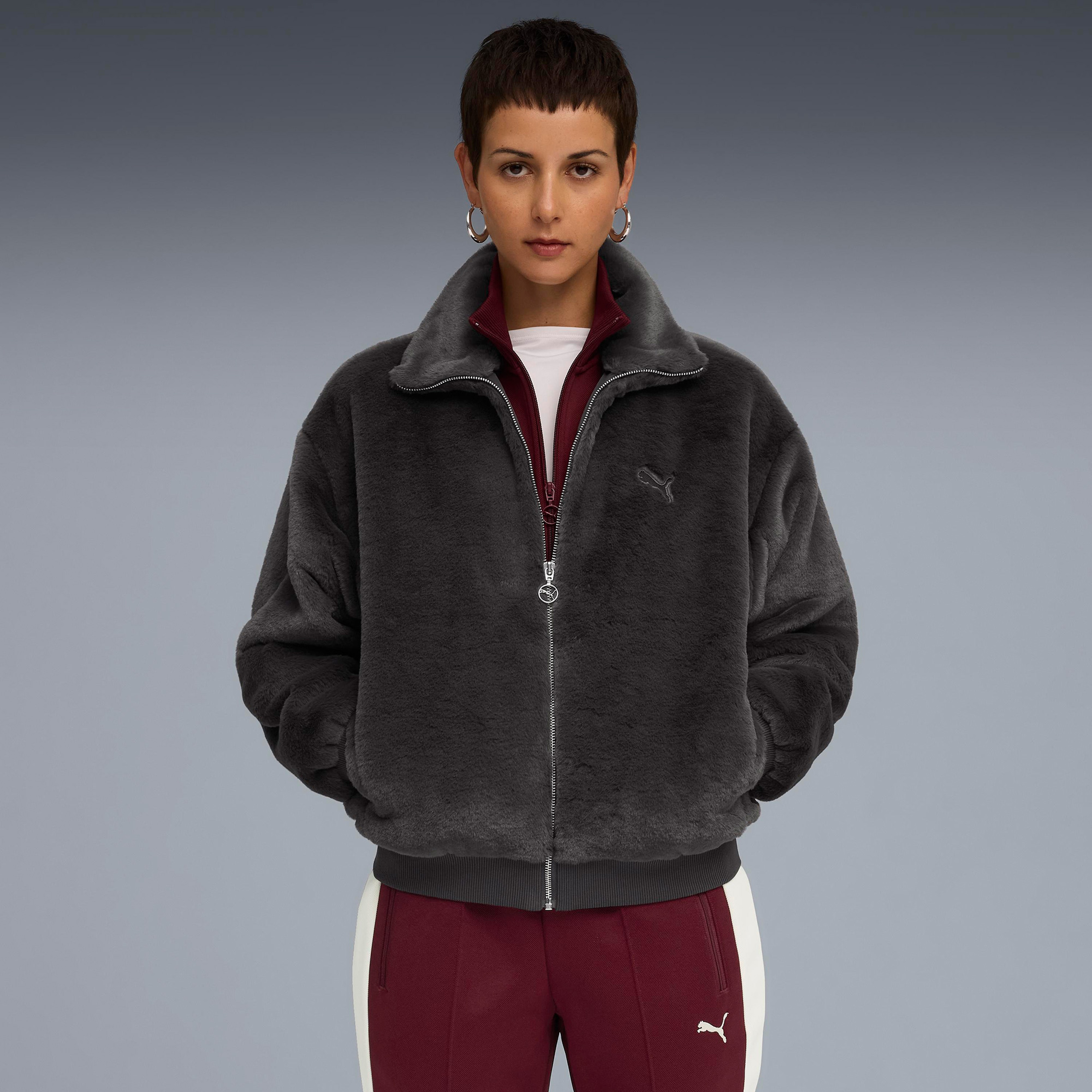 Puma Wardrobe Essentials Relaxed Kadın Gri Ceket