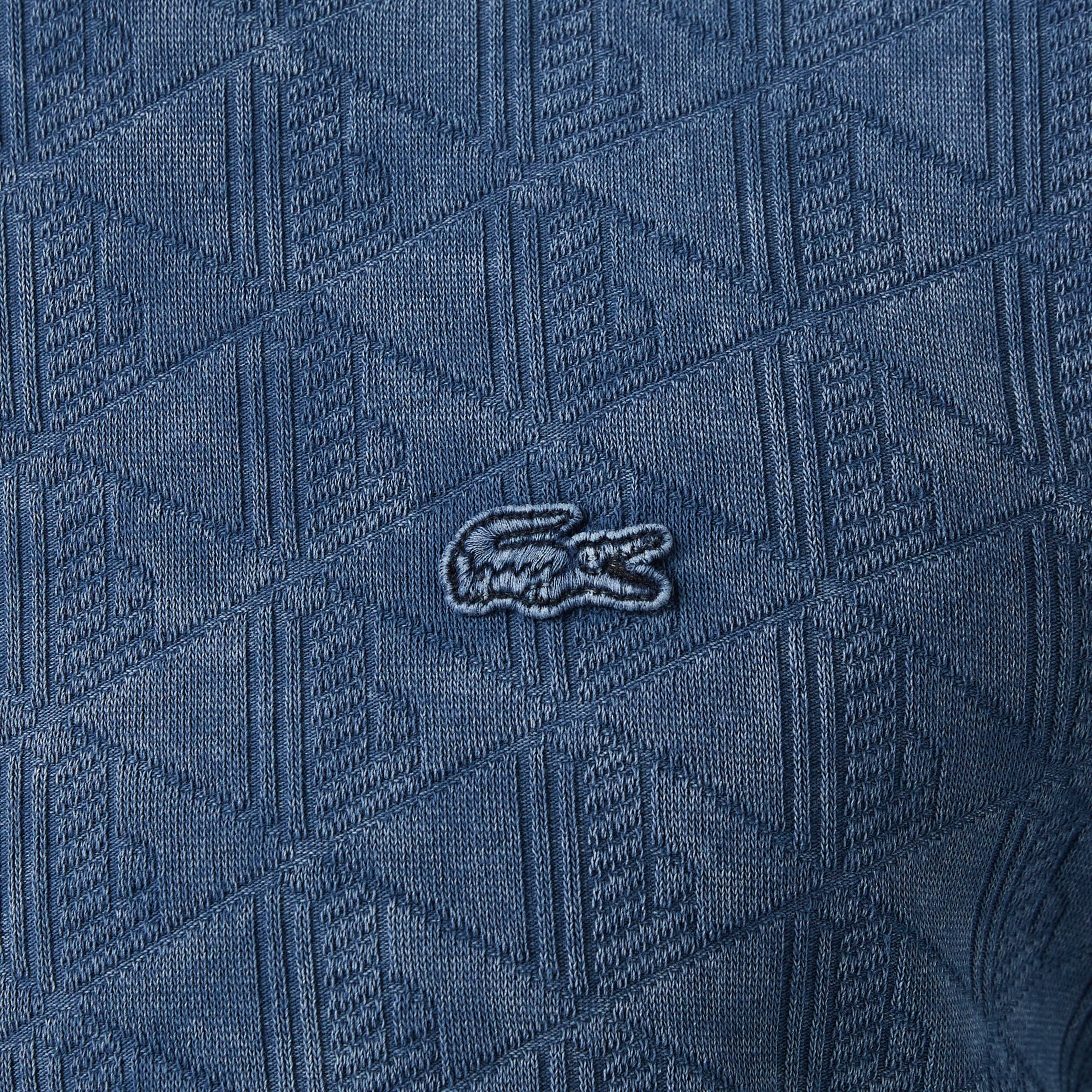 Erkek Regular Fit Bisiklet Yaka Monogram Lacivert T-Shirt