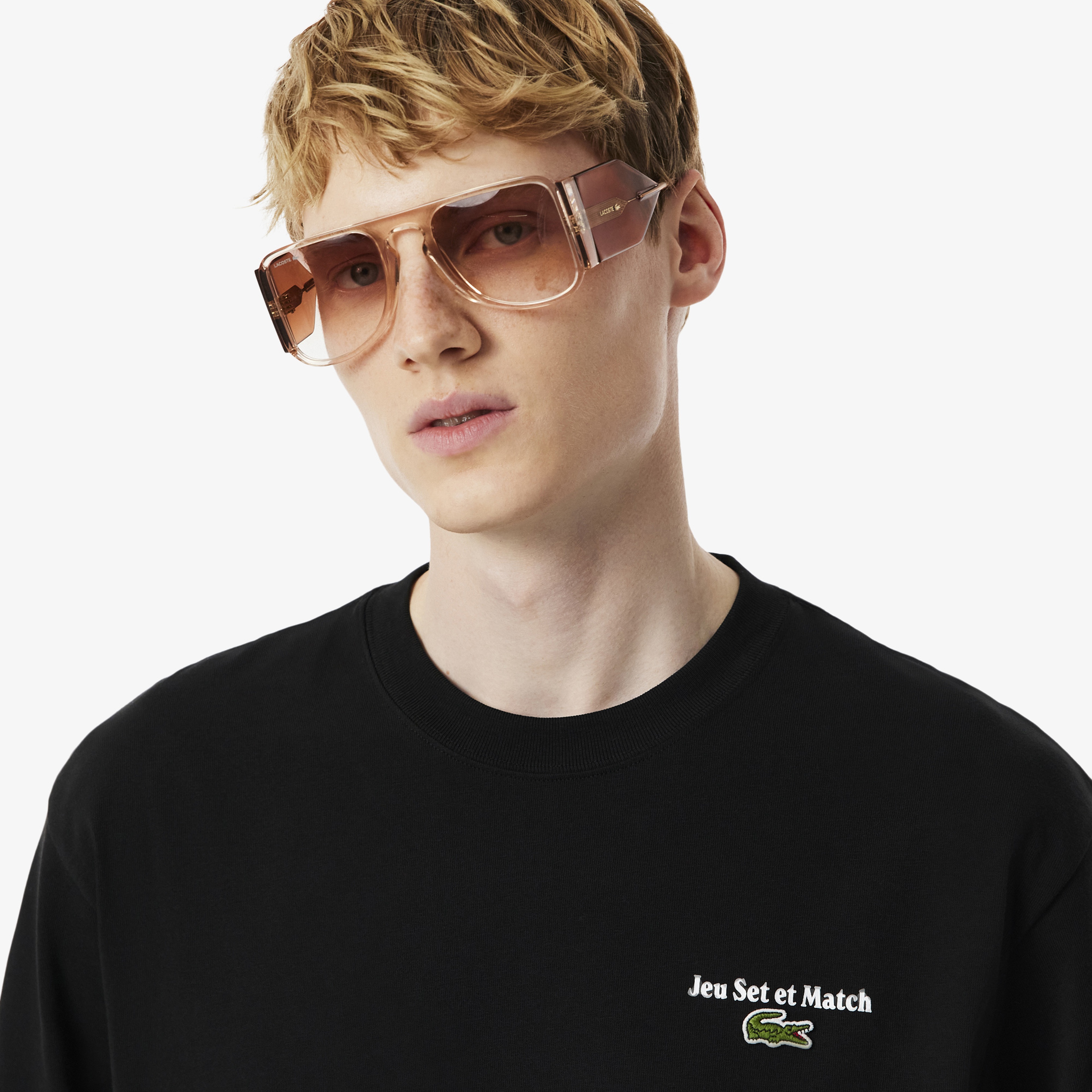 Lacoste Heavy Fit Printed Erkek Siyah T-Shirt