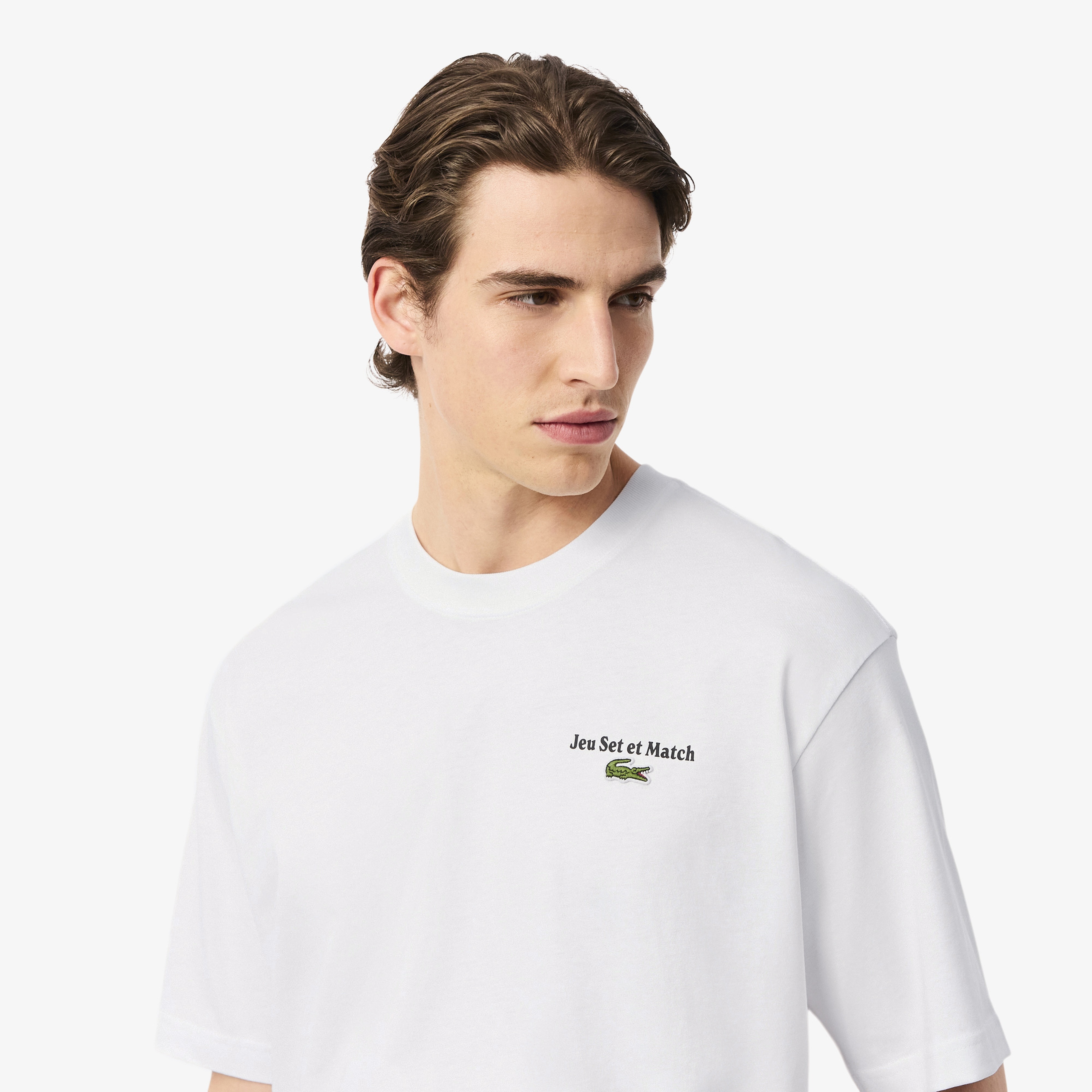 Lacoste Heavy Fit Printed Erkek Beyaz T-Shirt