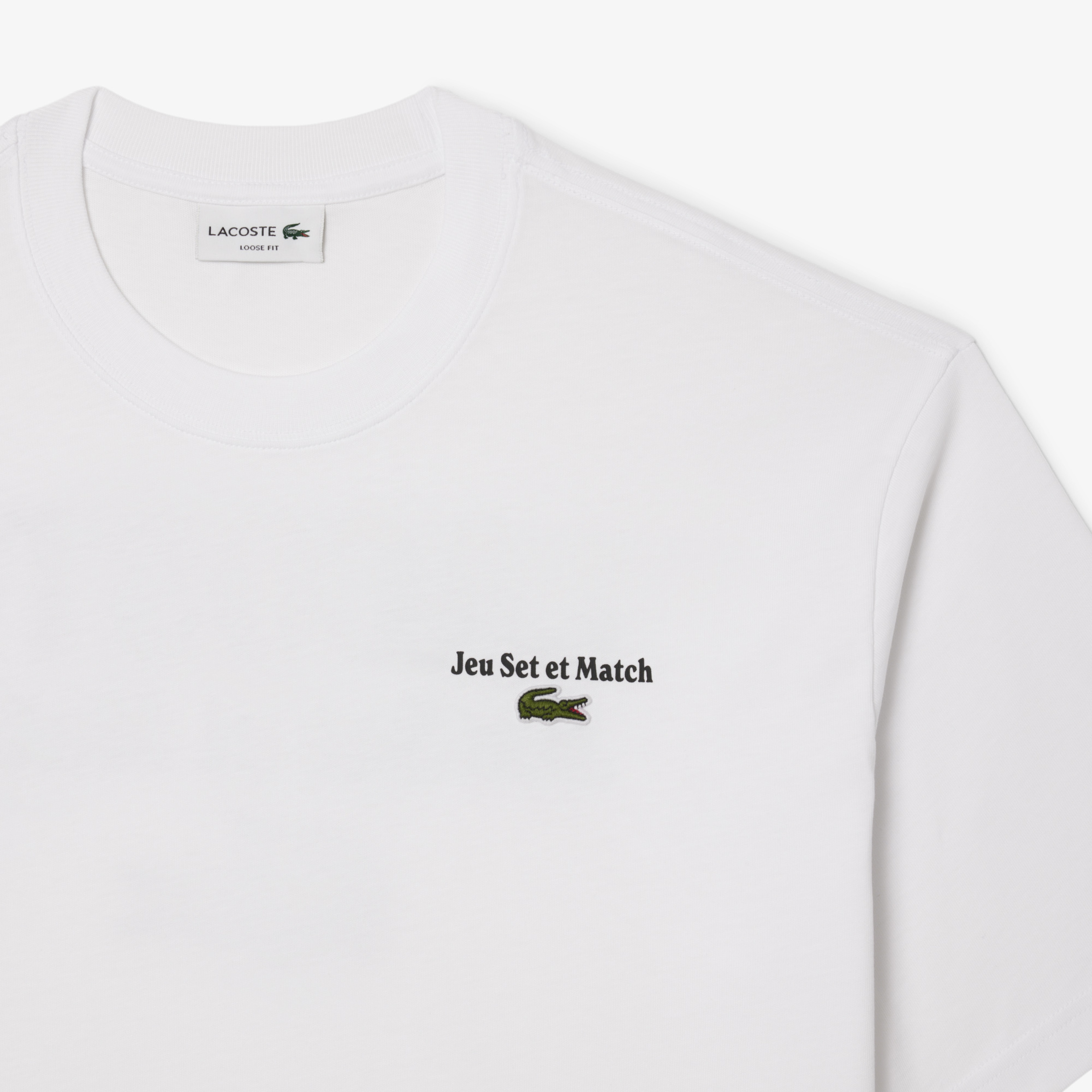 Lacoste Heavy Fit Printed Erkek Beyaz T-Shirt