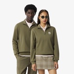 Lacoste High Neck Zip-Up Print Erkek Yeşil Sweatshirt