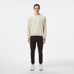 Lacoste Relaxed Fit Bisiklet Yaka Erkek Krem Sweatshirt