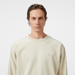Lacoste Relaxed Fit Bisiklet Yaka Erkek Krem Sweatshirt