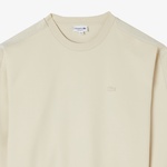 Lacoste Relaxed Fit Bisiklet Yaka Erkek Krem Sweatshirt