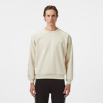 Lacoste Relaxed Fit Bisiklet Yaka Erkek Krem Sweatshirt