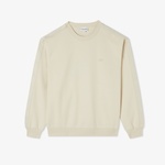 Lacoste Relaxed Fit Bisiklet Yaka Erkek Krem Sweatshirt