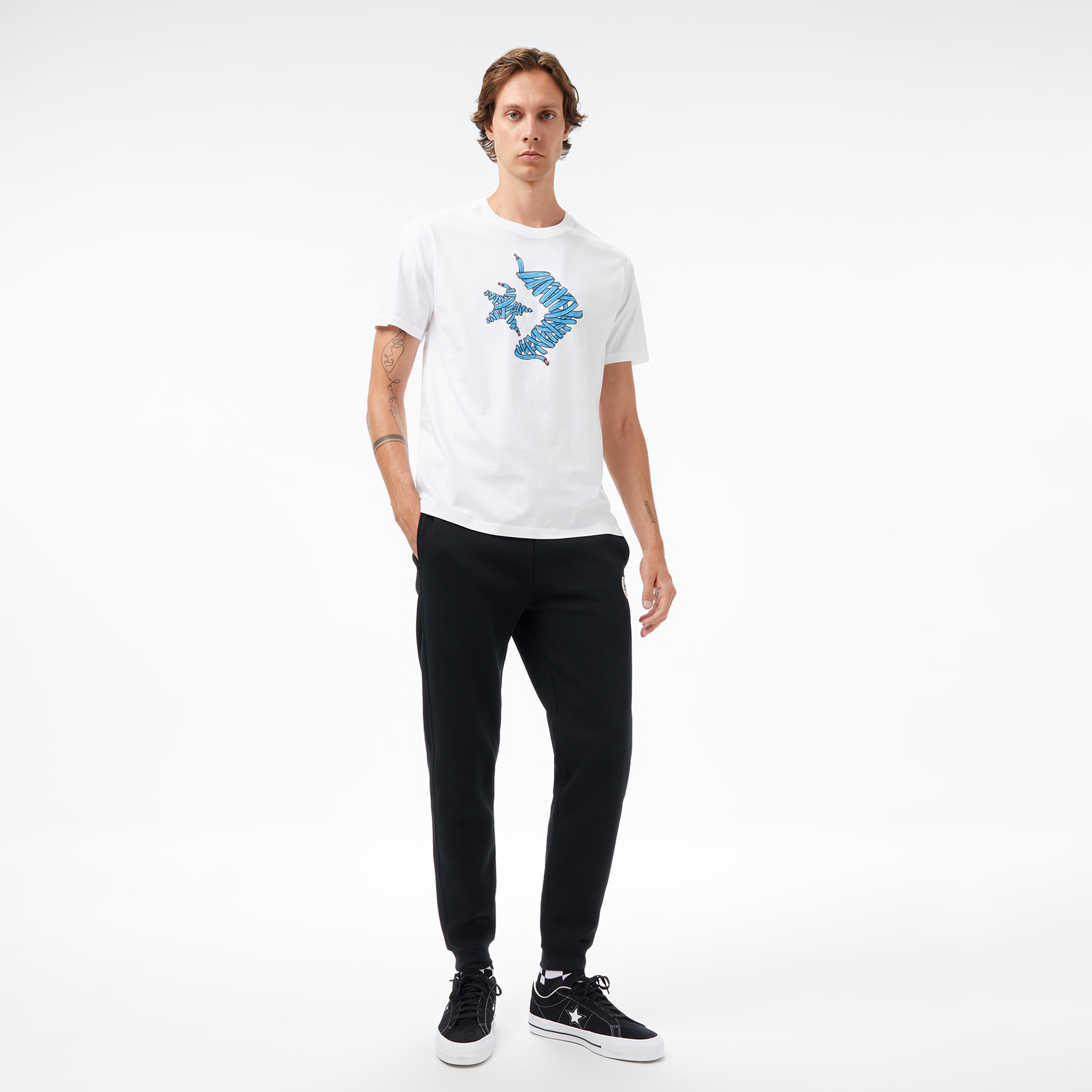 Converse Baskılı Erkek Beyaz T-Shirt