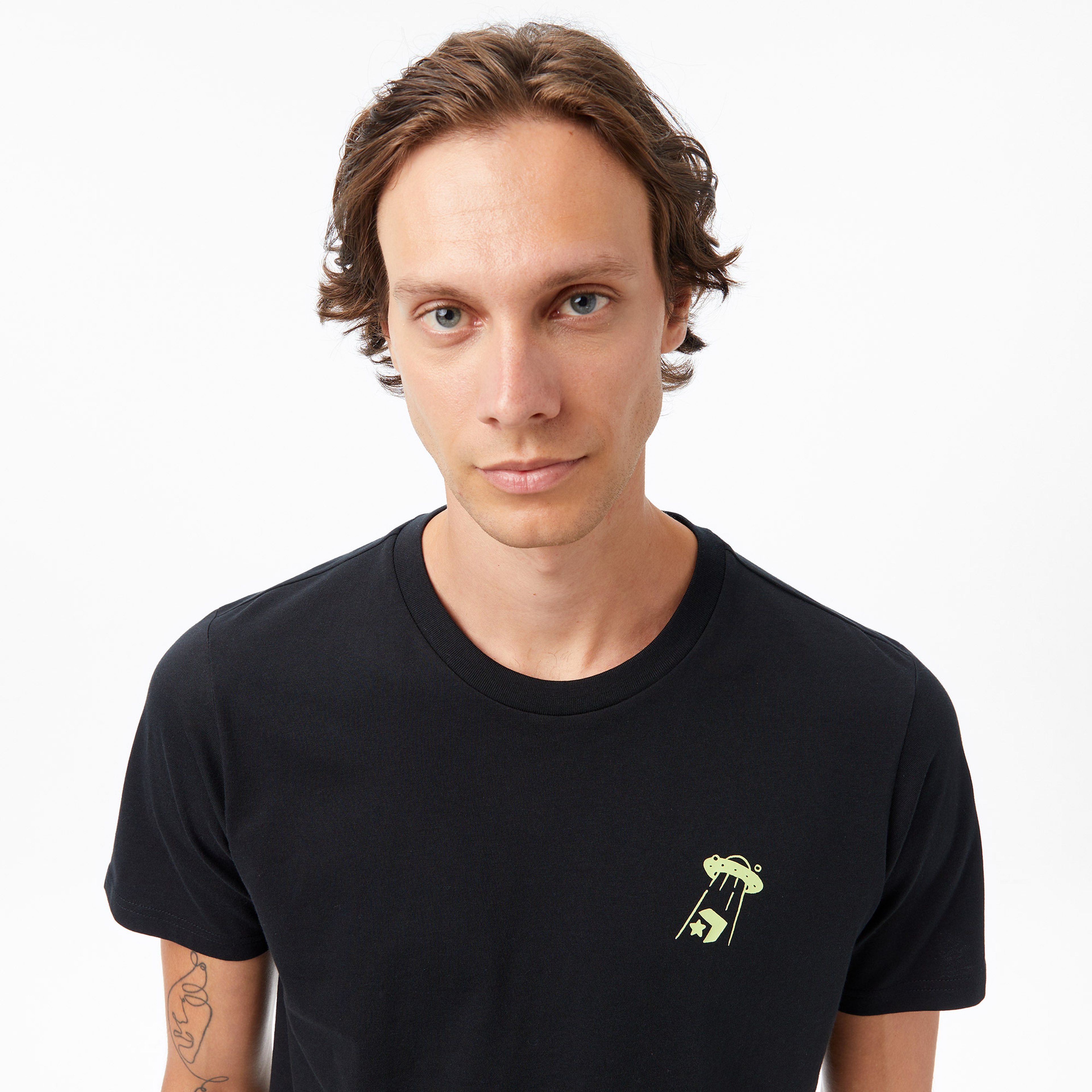 Converse Baskılı Erkek Siyah T-Shirt