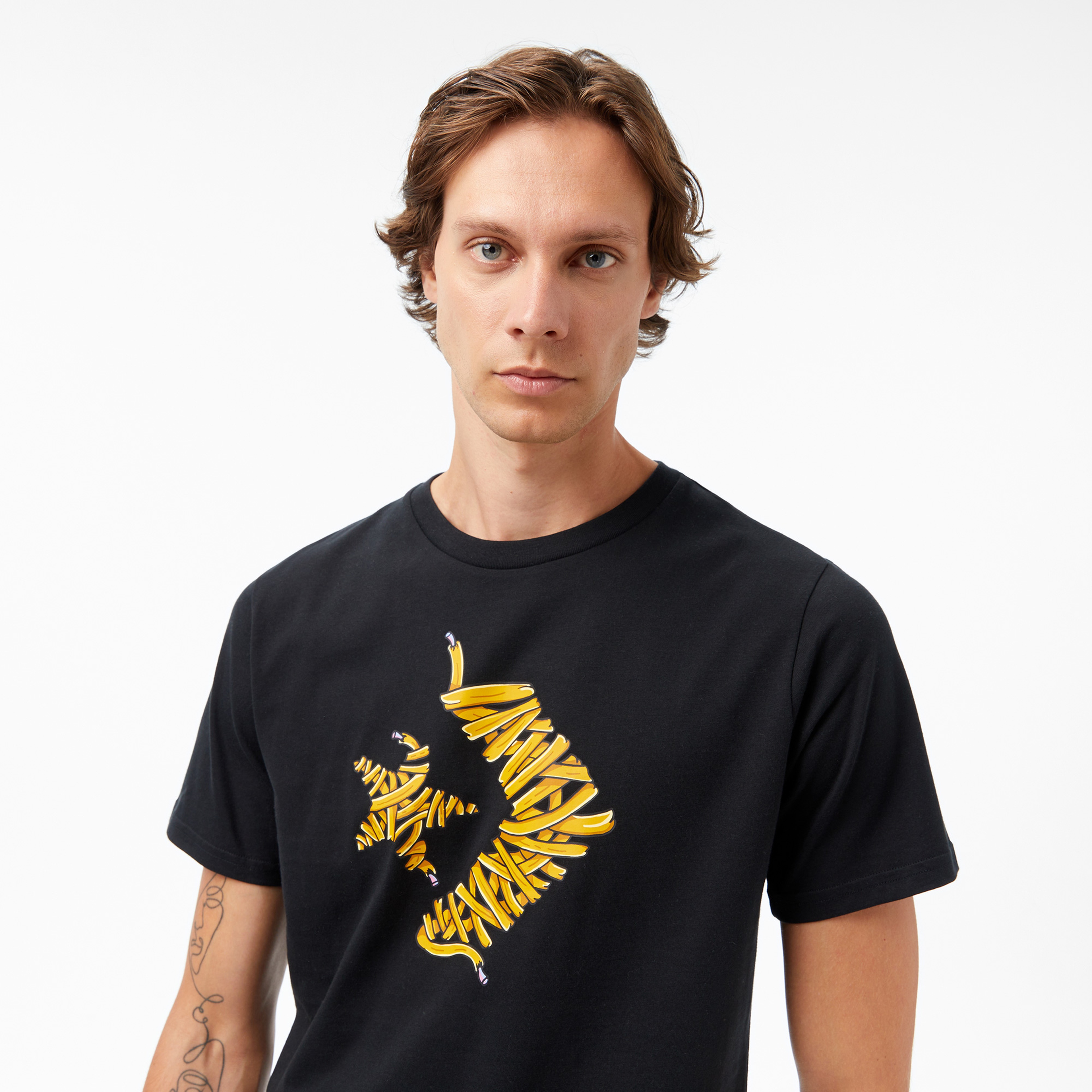 Converse Baskılı Erkek Siyah T-Shirt