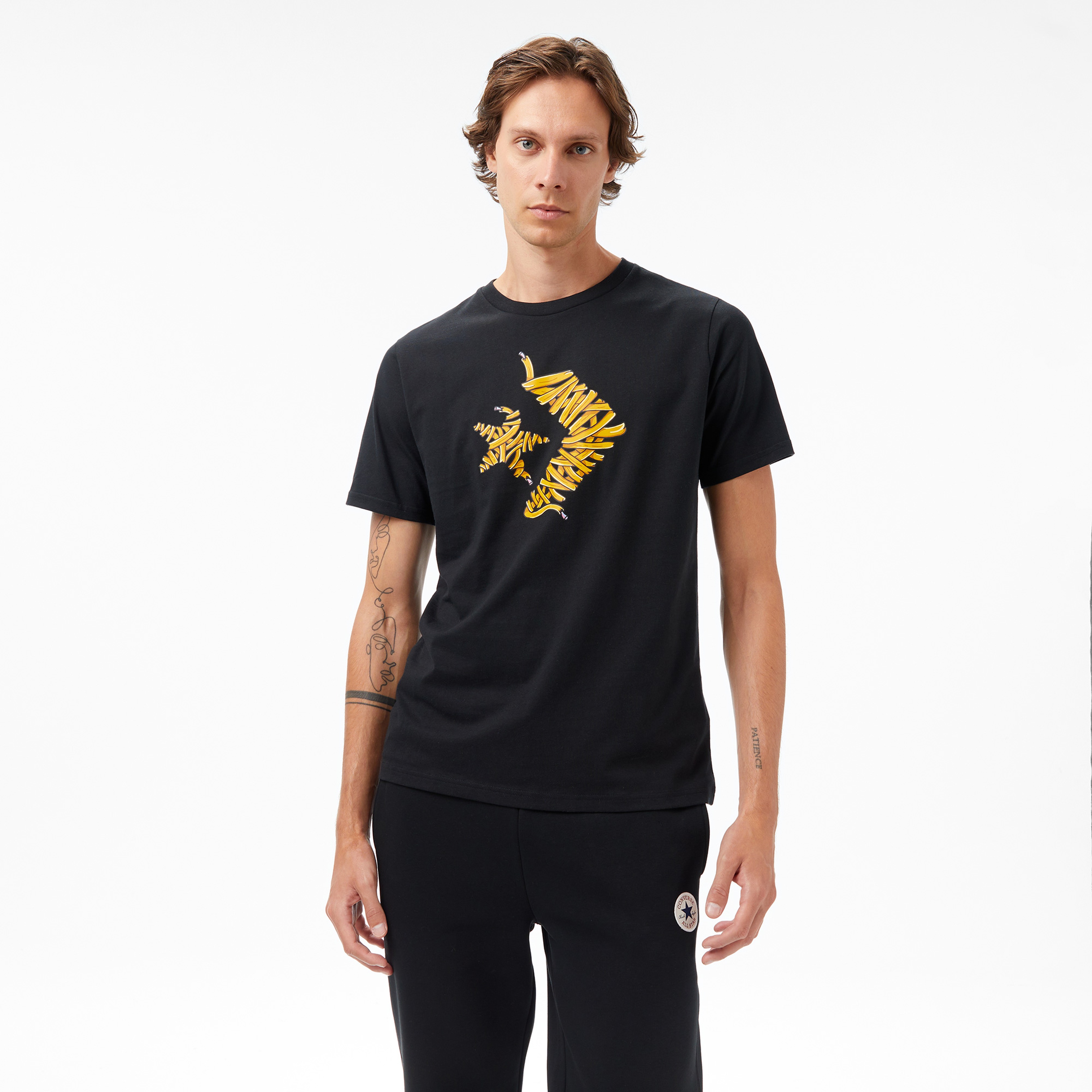 Converse Baskılı Erkek Siyah T-Shirt