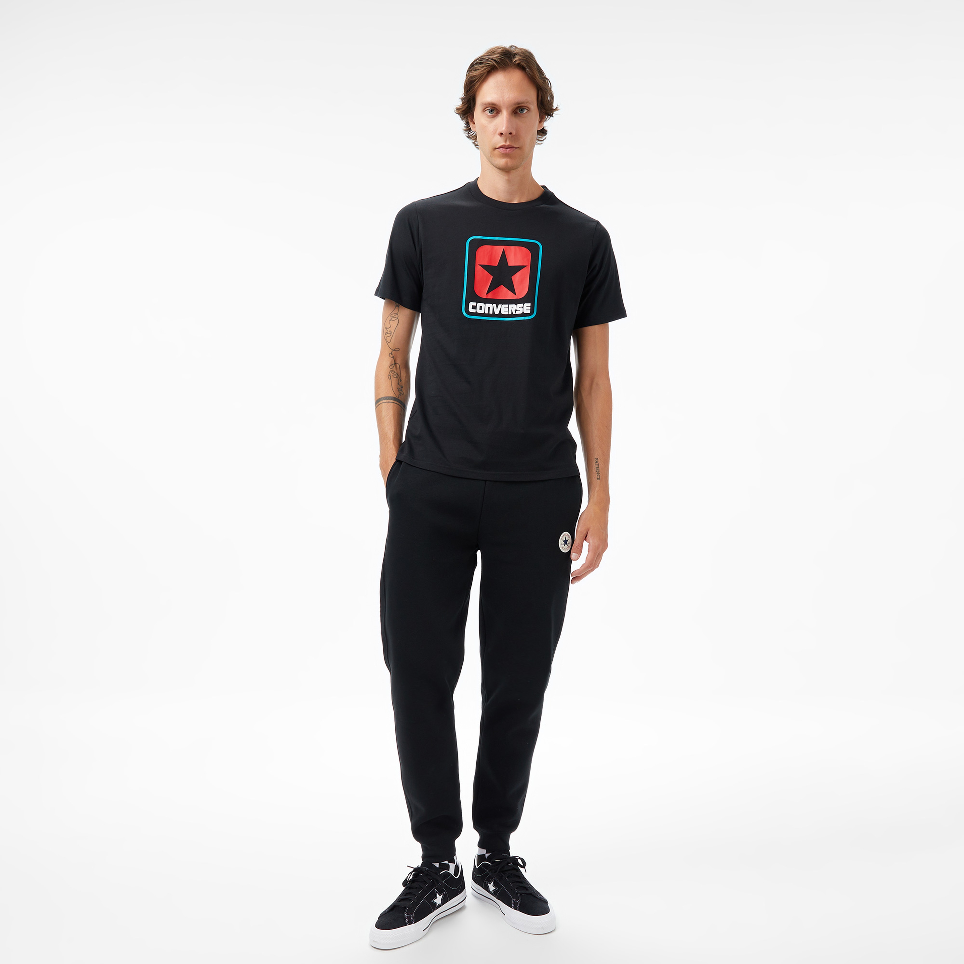 Converse Baskılı Erkek Siyah T-Shirt