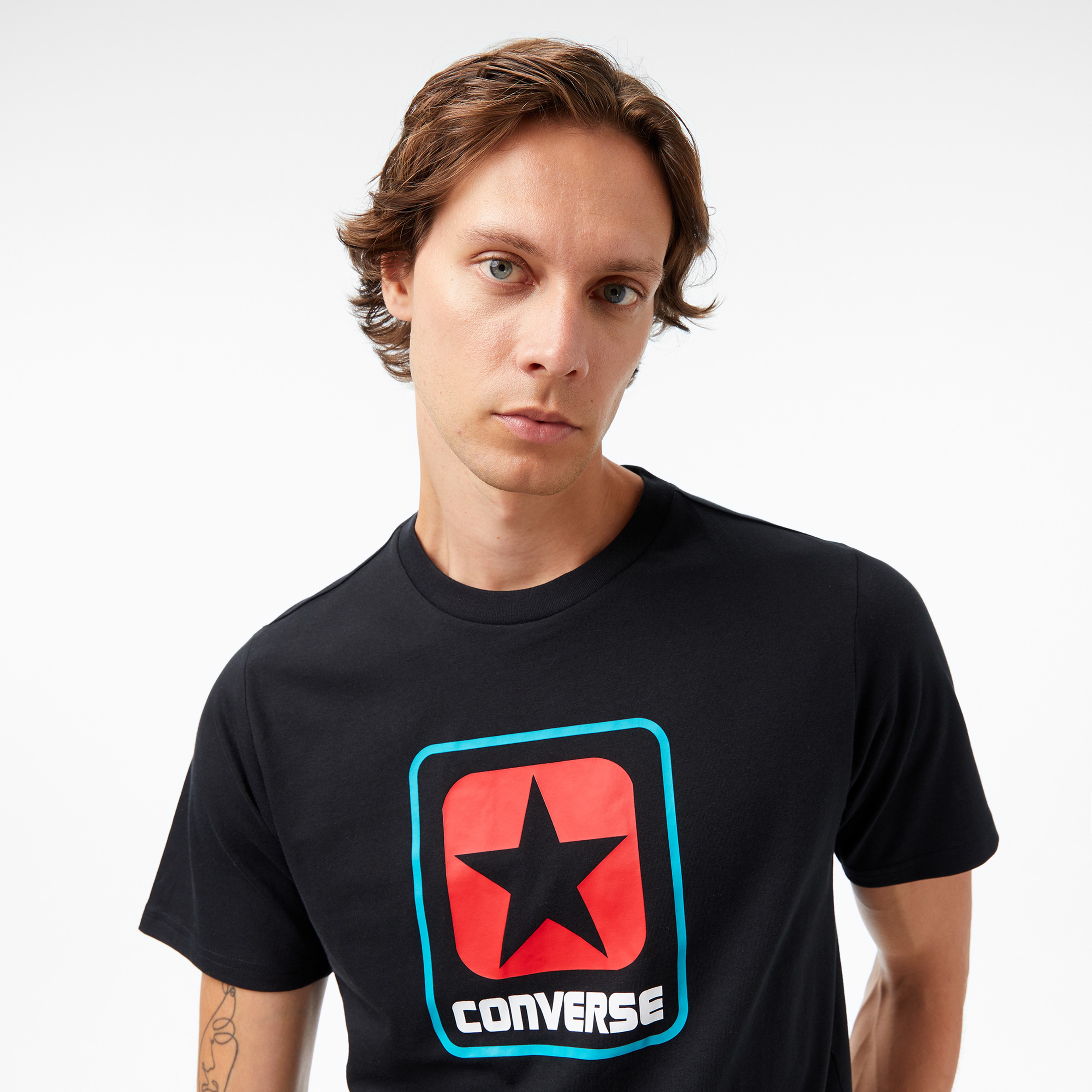 Converse Baskılı Erkek Siyah T-Shirt