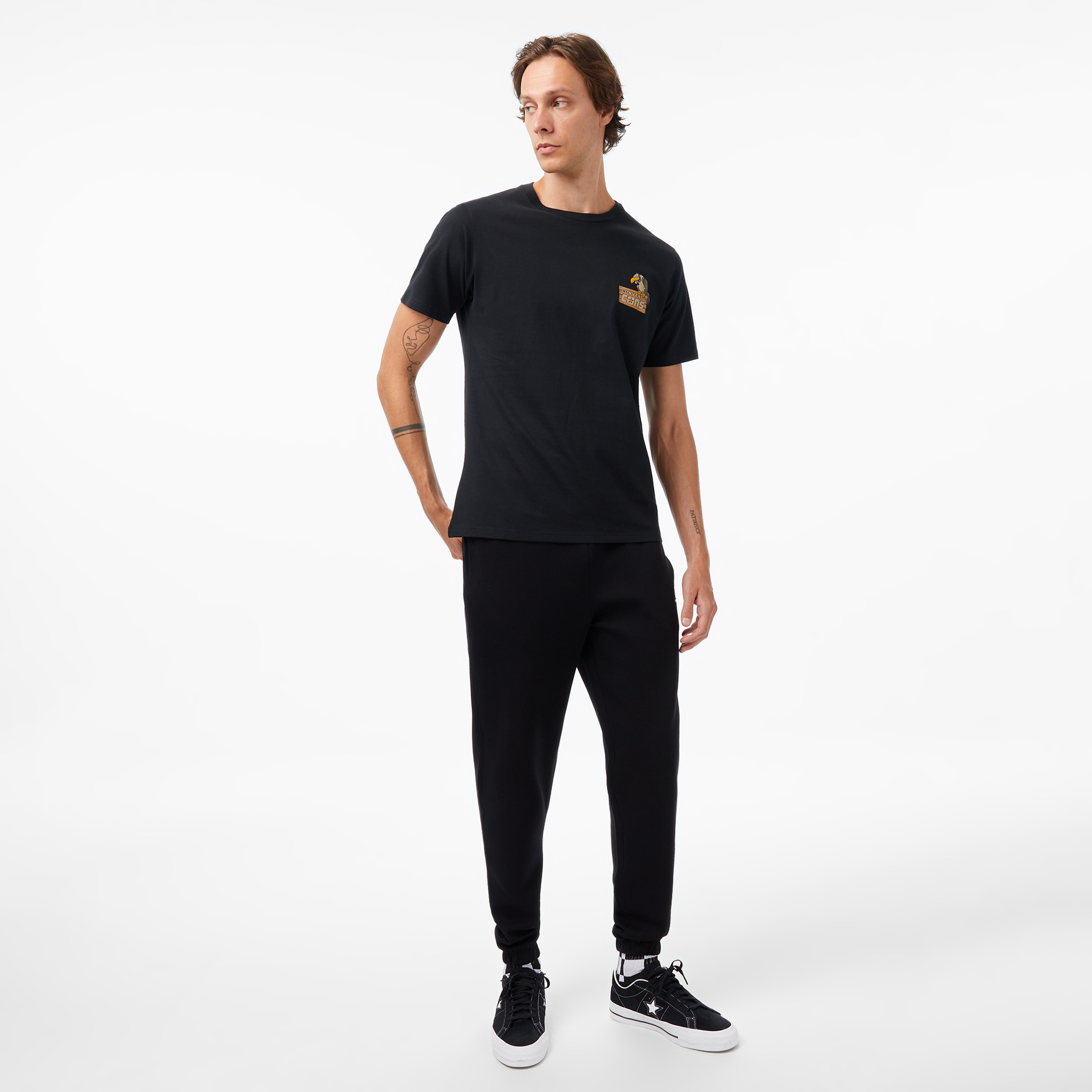 Converse Baskılı Erkek Siyah T-Shirt