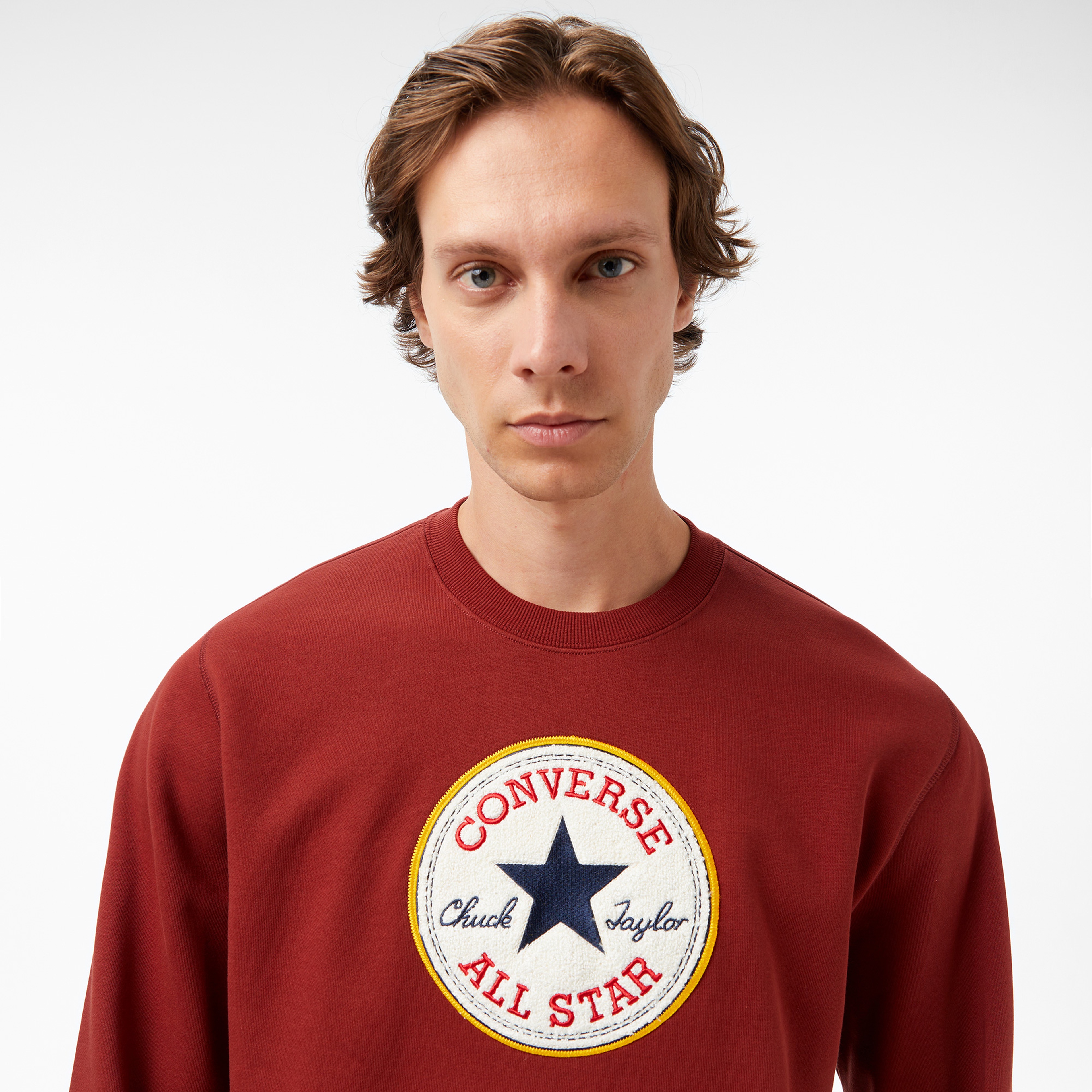 Converse Baskılı Erkek Bordo Sweatshirt