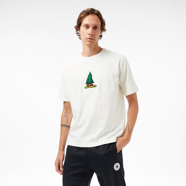 Converse Baskılı Erkek Krem T-Shirt