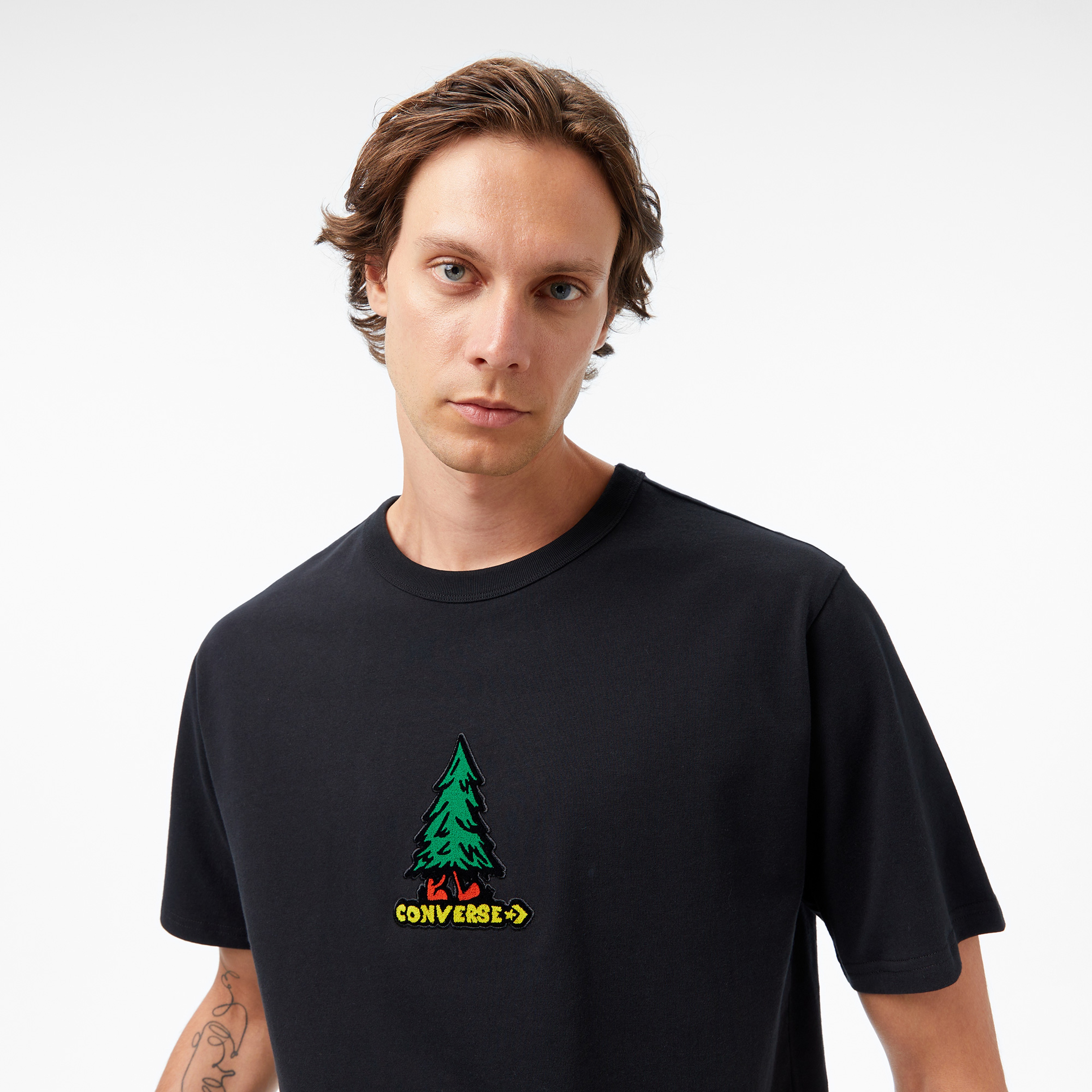 Converse Baskılı Erkek Siyah T-Shirt