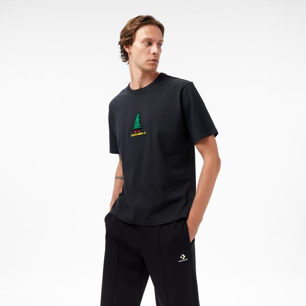 Converse Baskılı Erkek Siyah T-Shirt