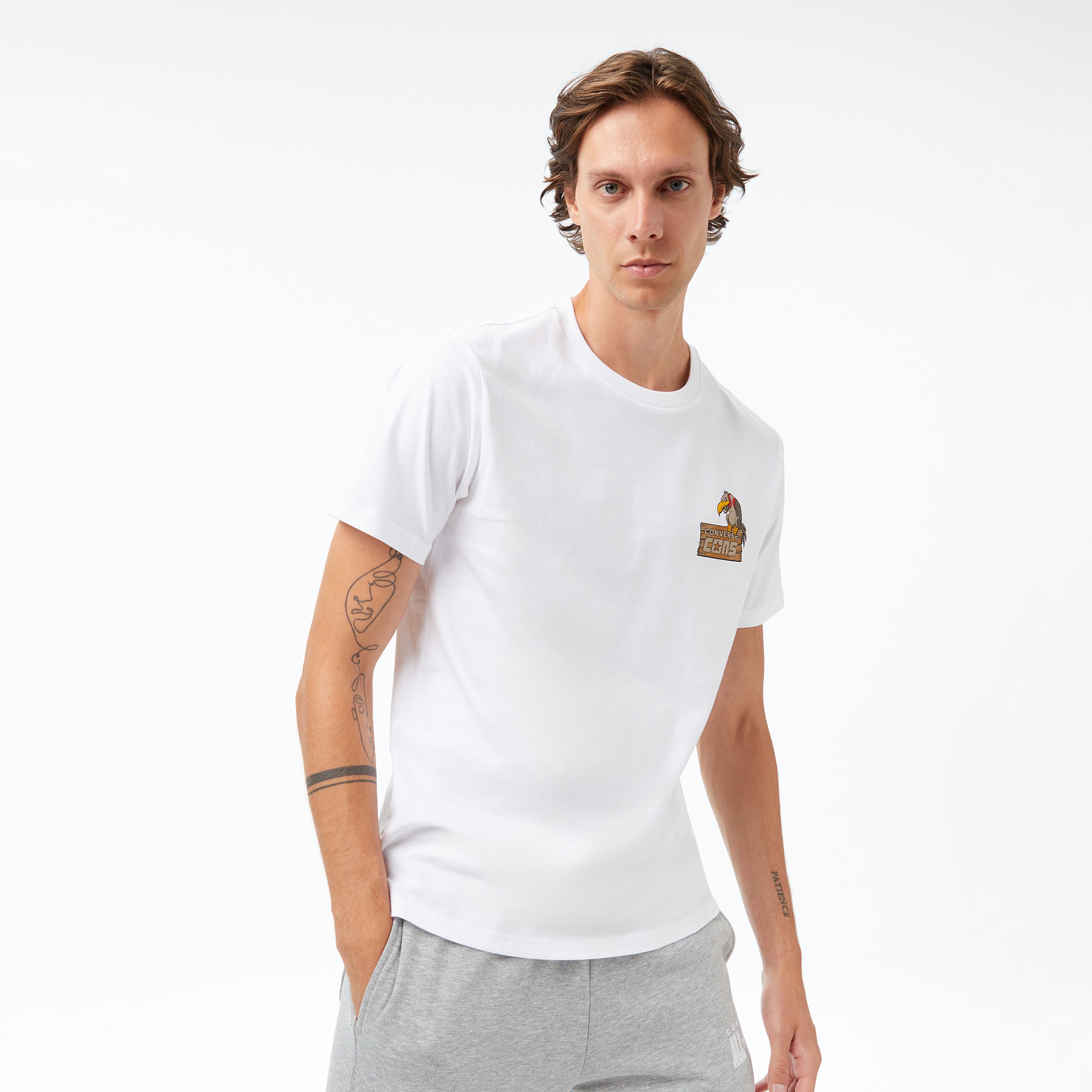 Converse Baskılı Erkek Beyaz T-Shirt