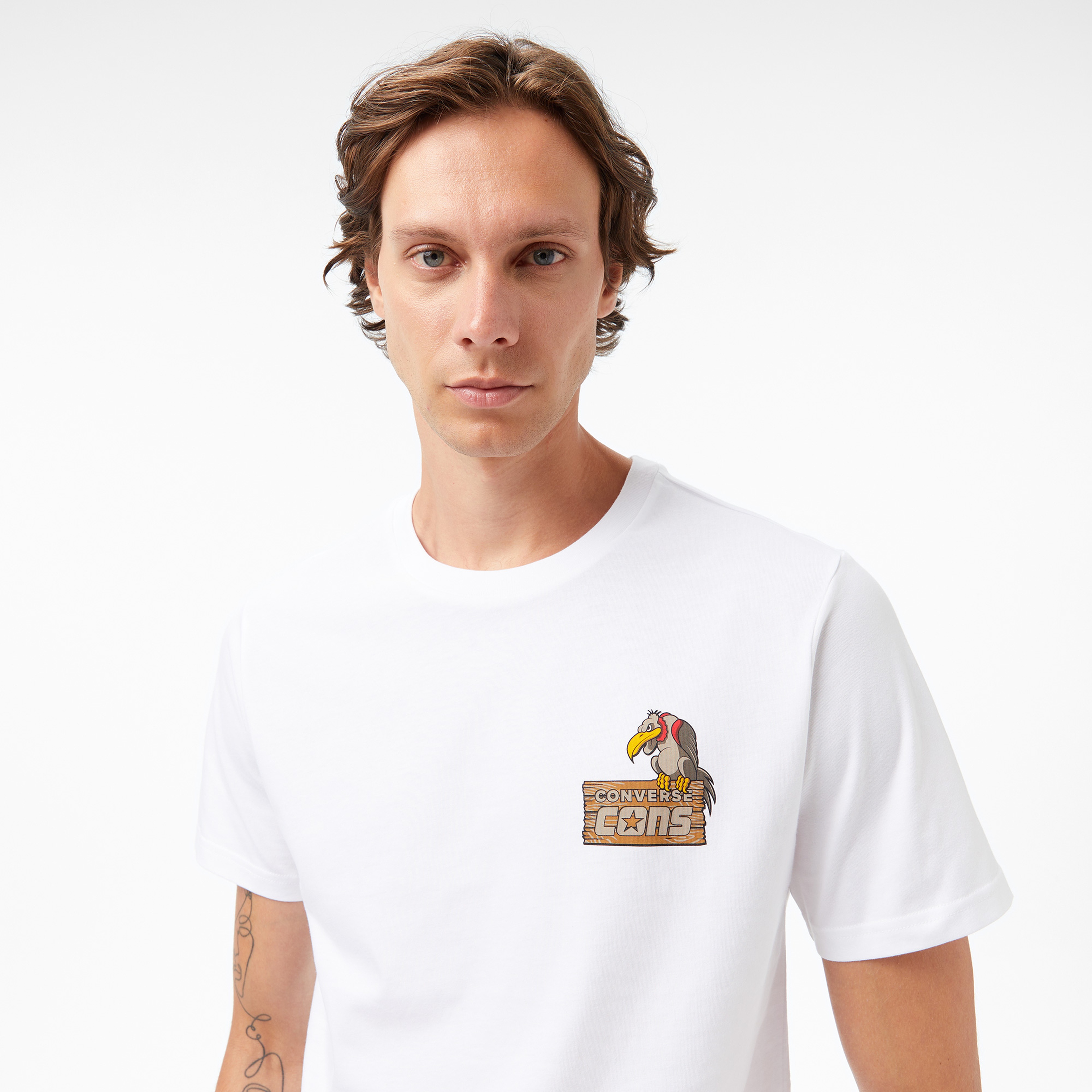 Converse Baskılı Erkek Beyaz T-Shirt